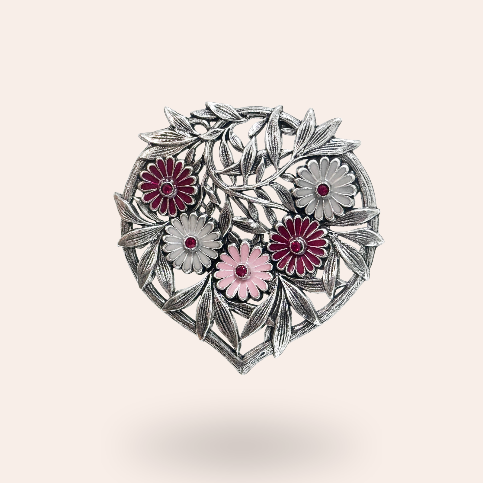 Broche Floria argentée