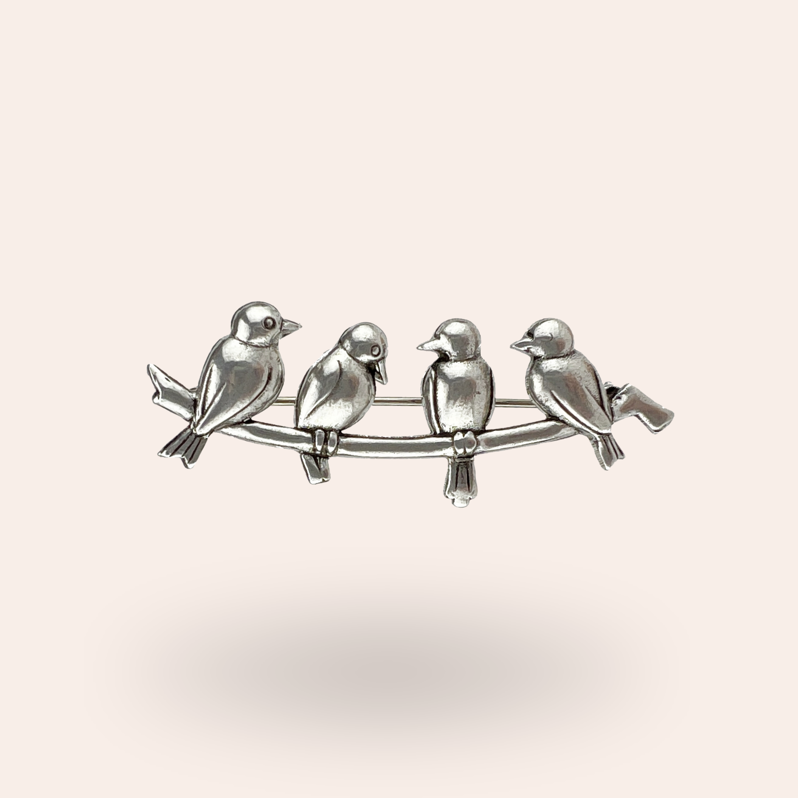 Broche Oisillons argentée