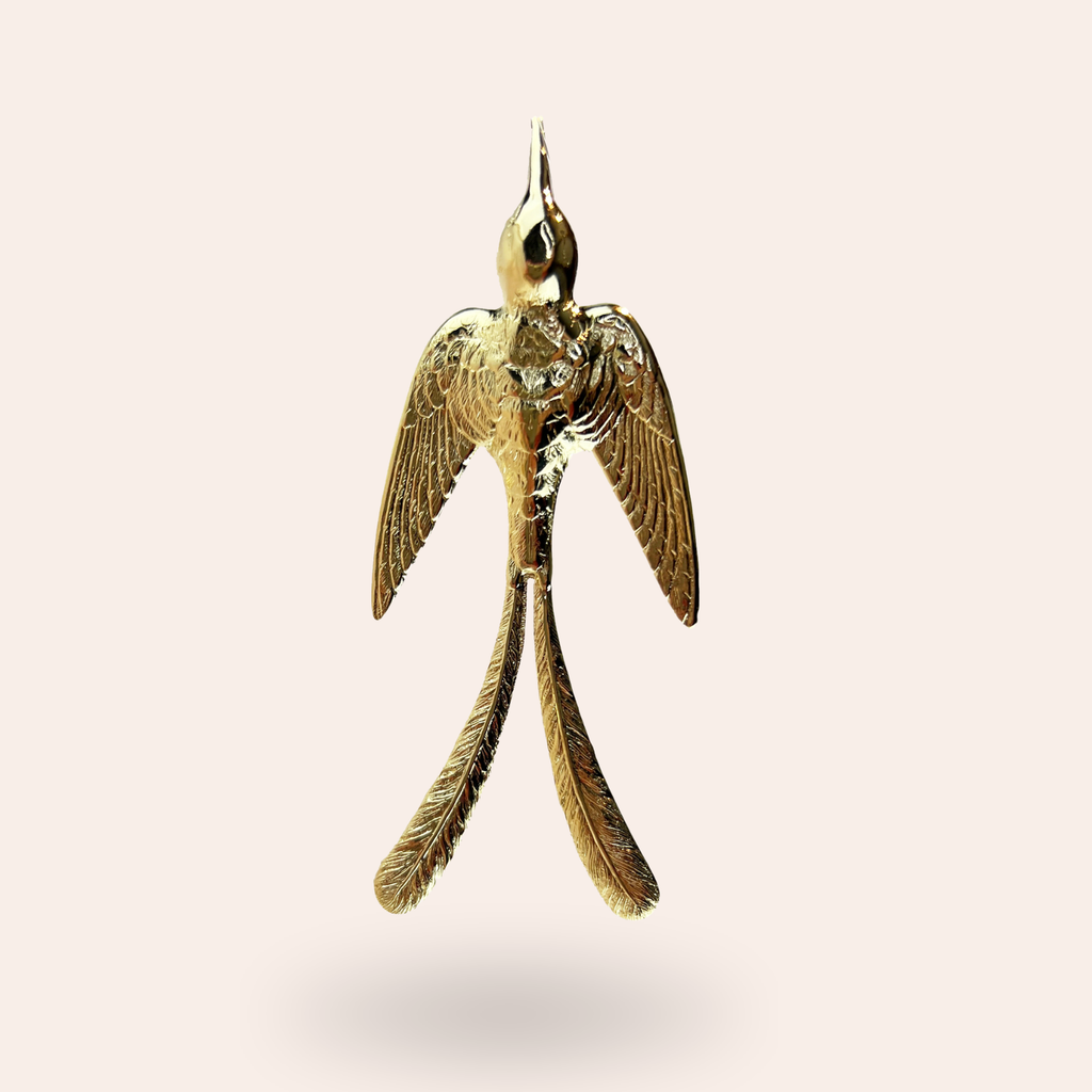 Broche Rossignol dorée