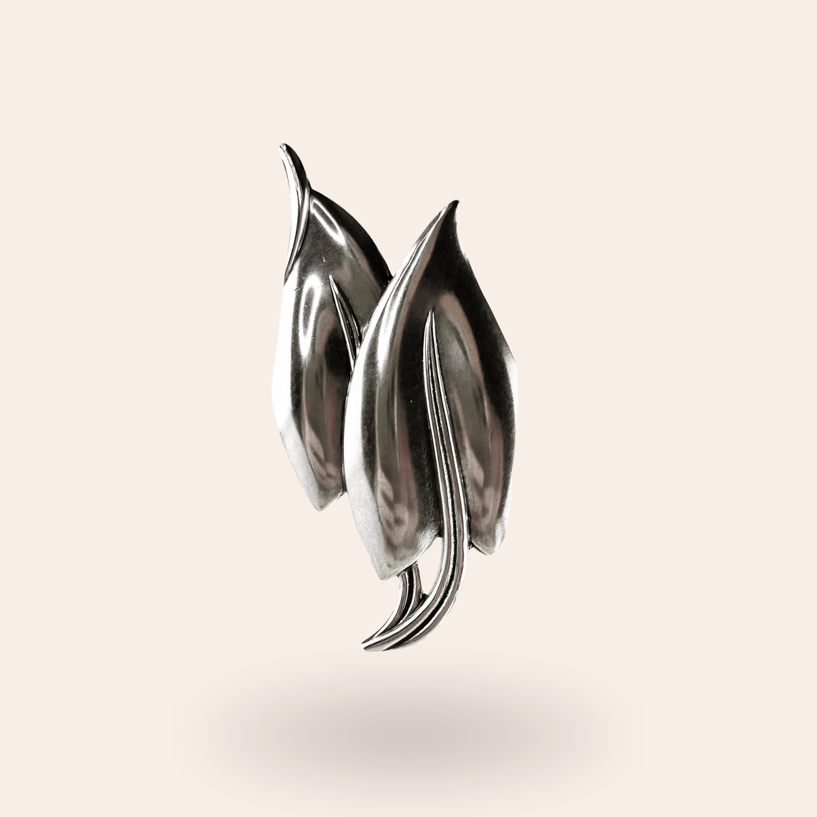 Broche Papyrus argentée