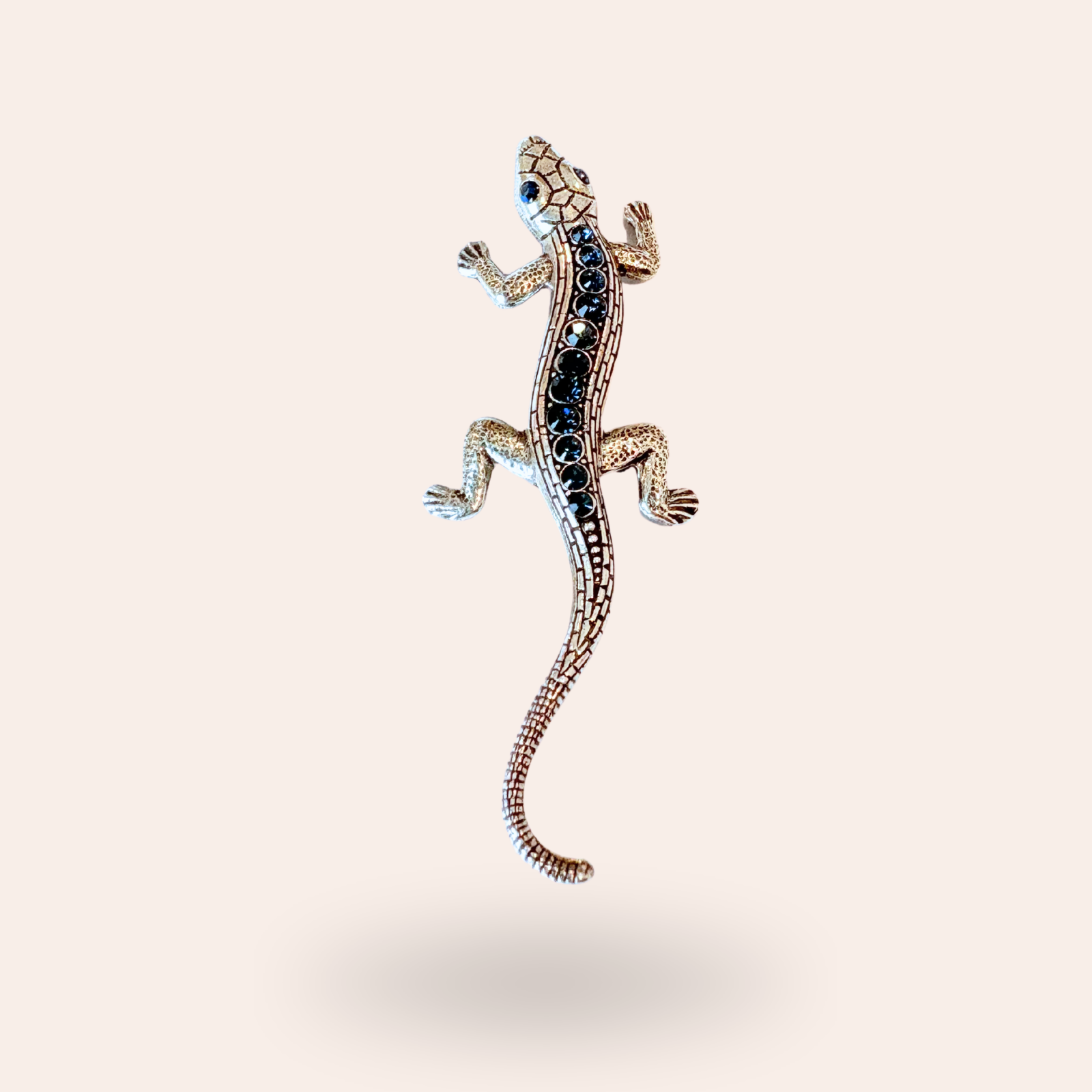 Broche Lézard argentée