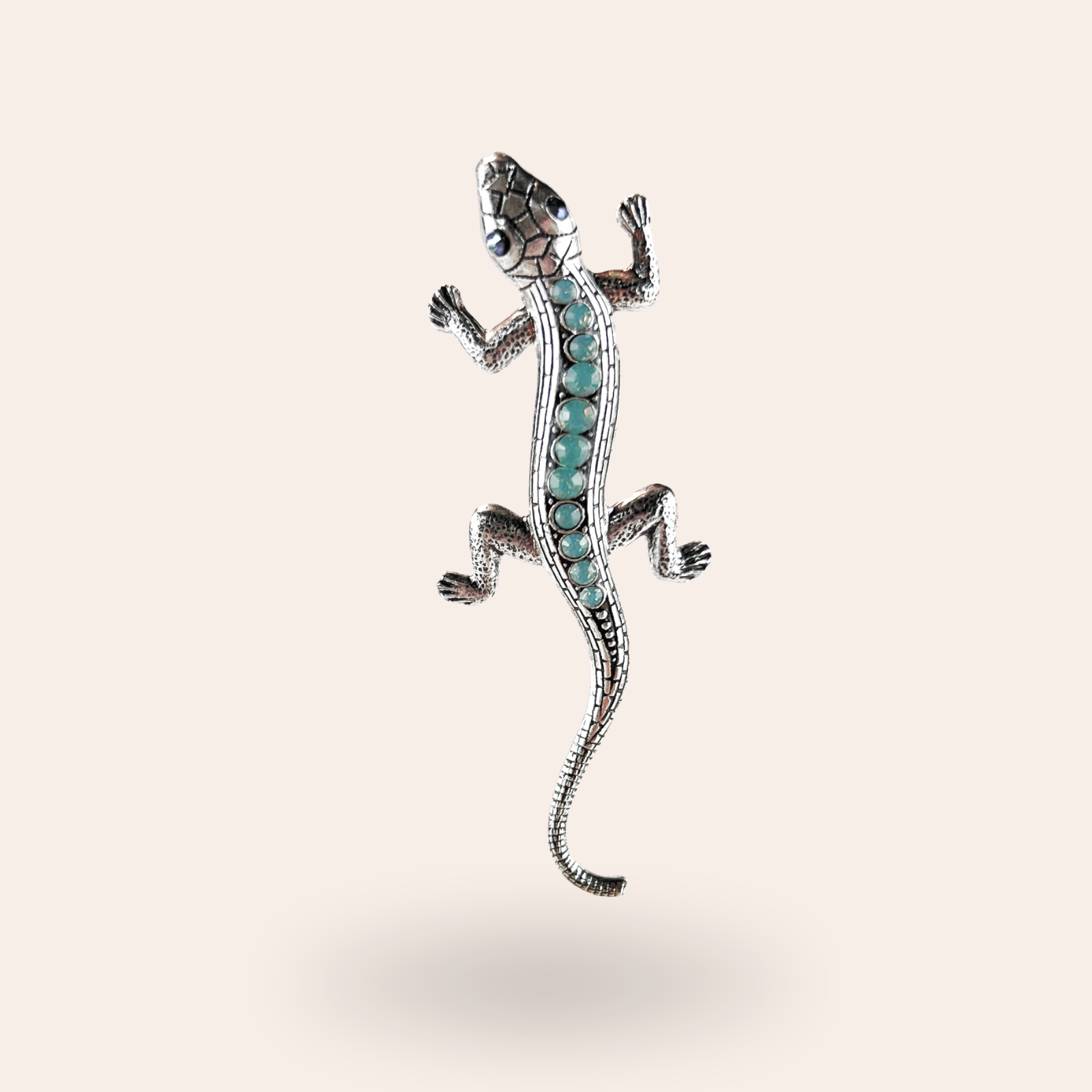 Broche Lézard argentée