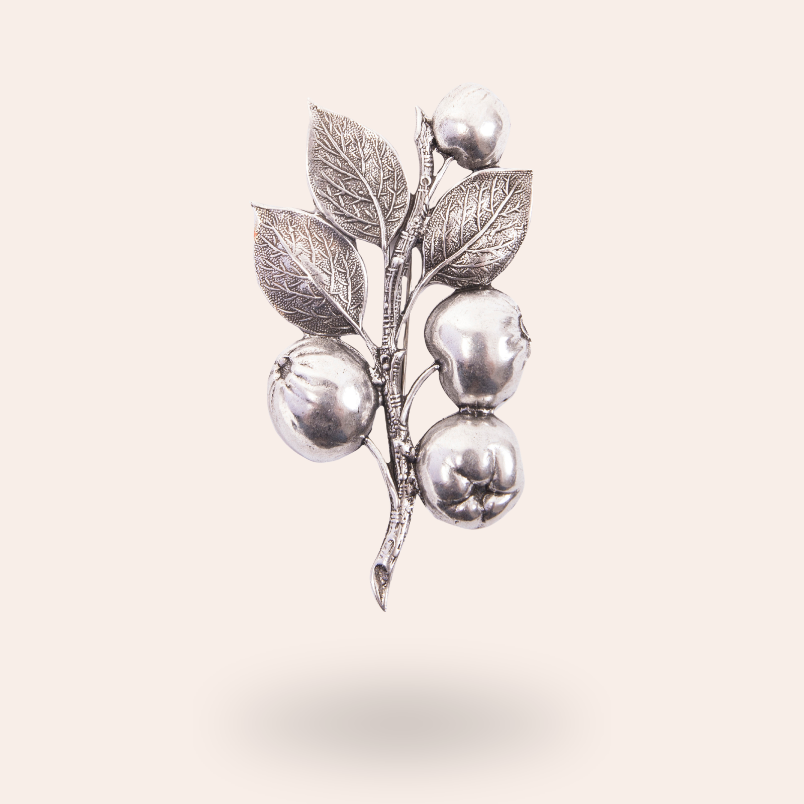 Broche Pommes Argentée