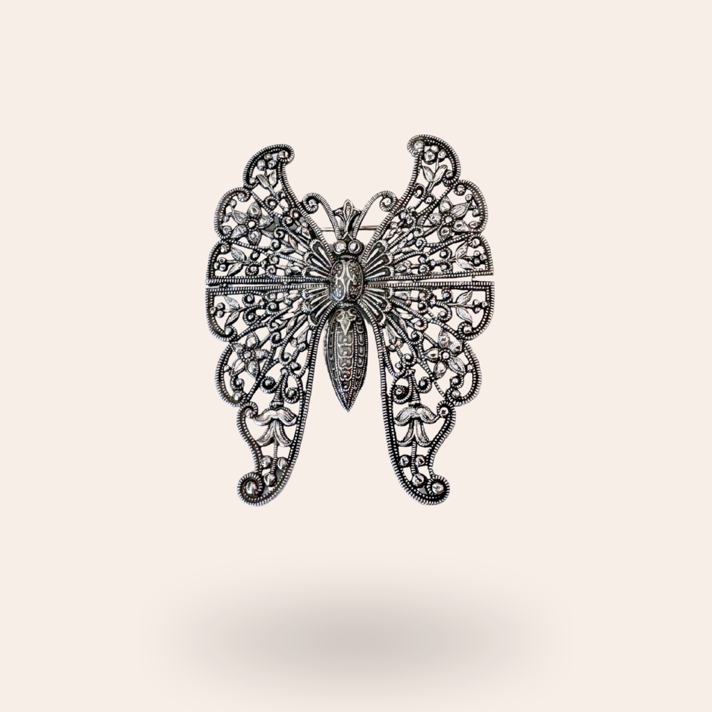 Broche Machaon Argentée