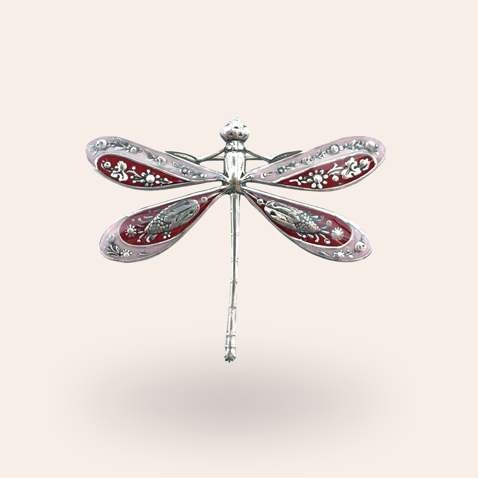 Broche Libellule gravée