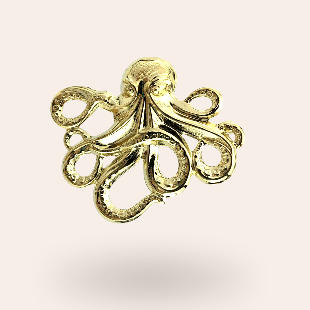 Broche Octopus Dorée
