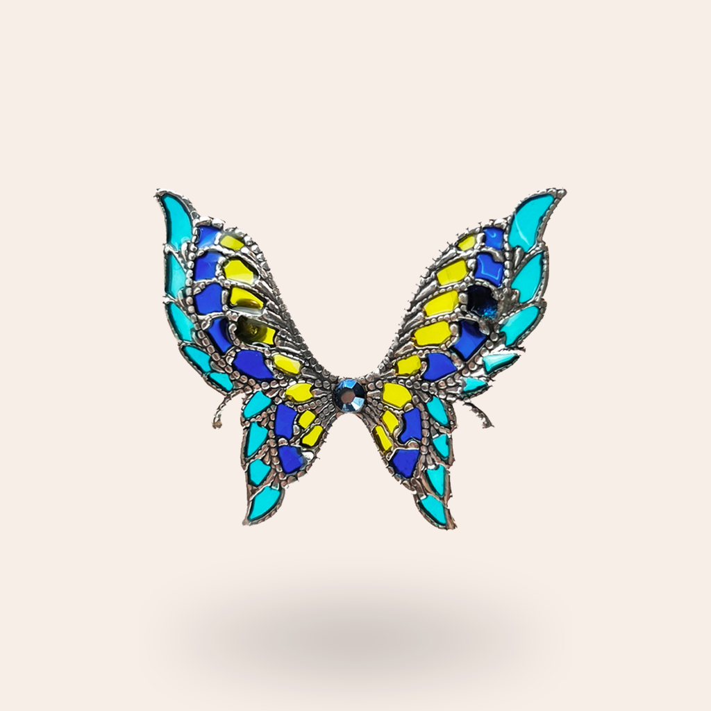 Broche Papilio Argentée