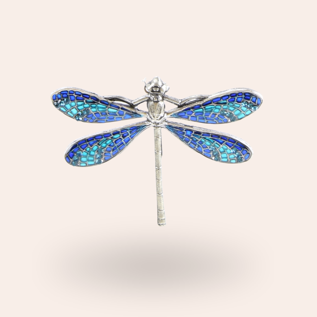 Broche Libellule vitrail