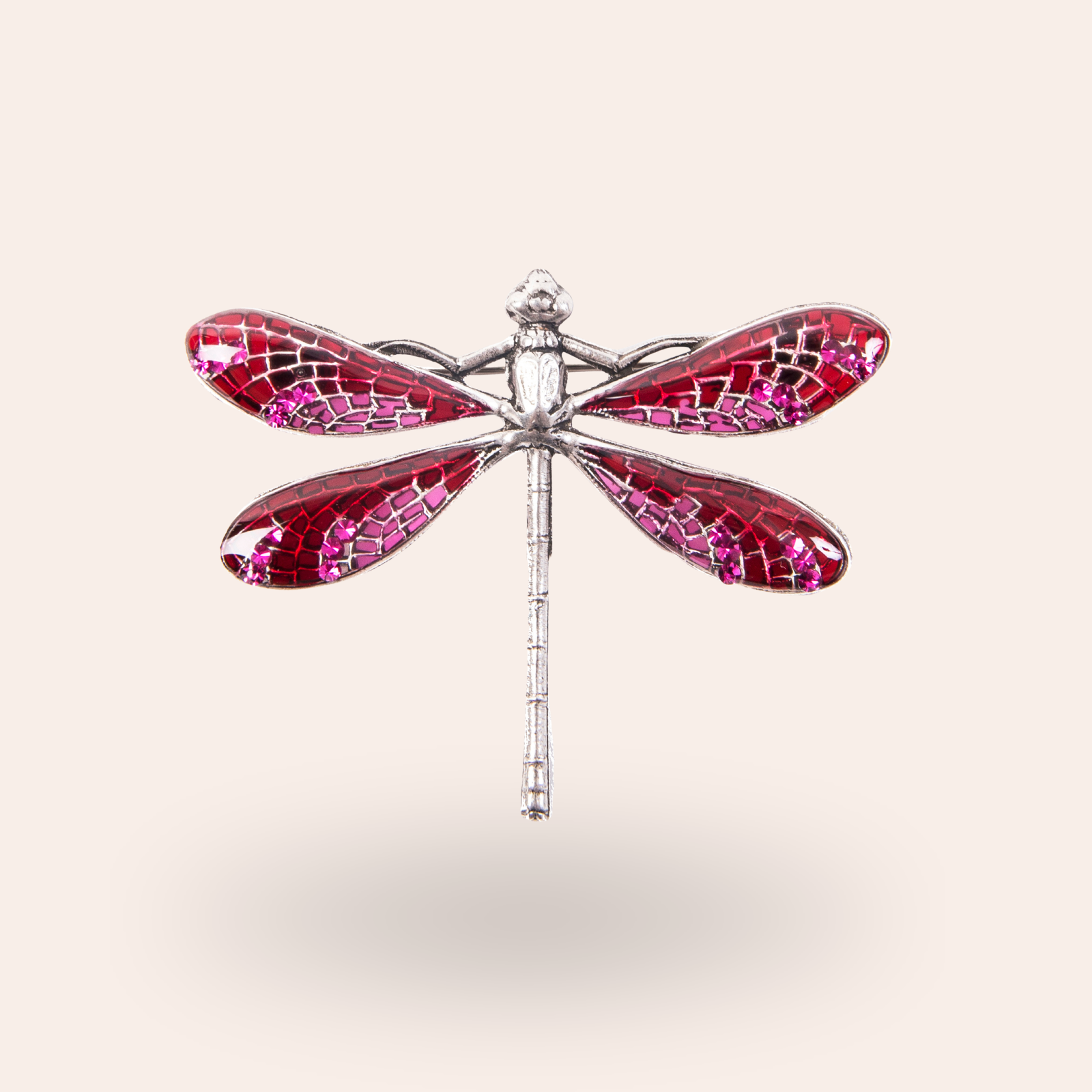 Broche Libellule vitrail