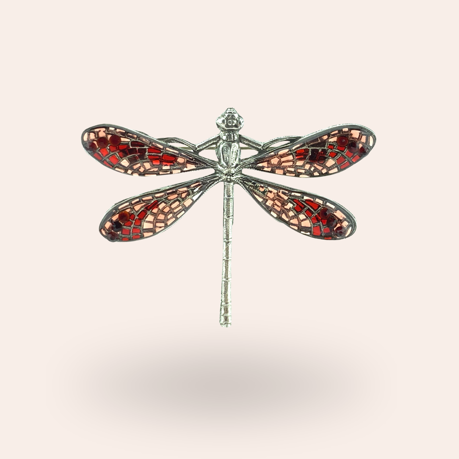 Broche Libellule vitrail
