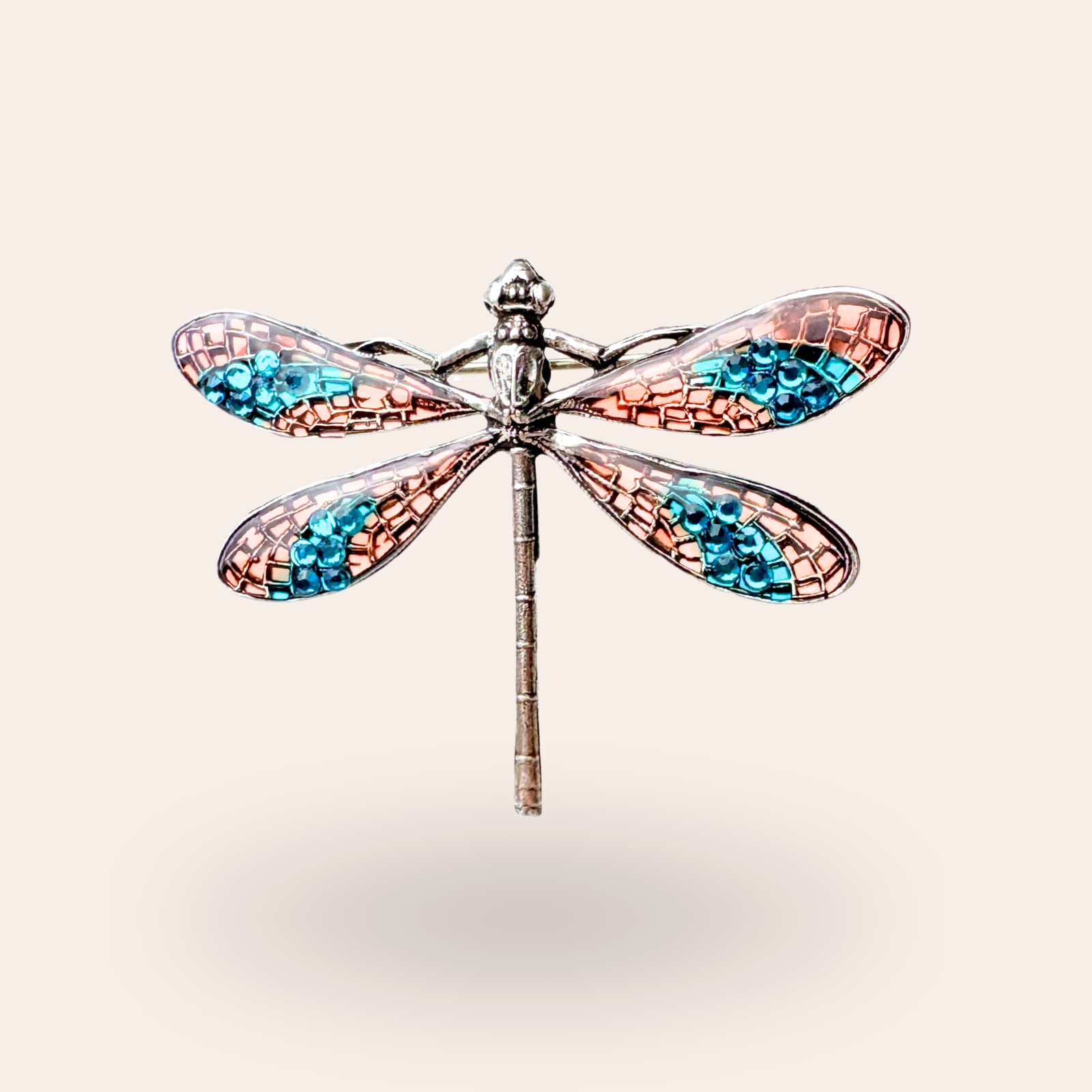 Broche Libellule vitrail