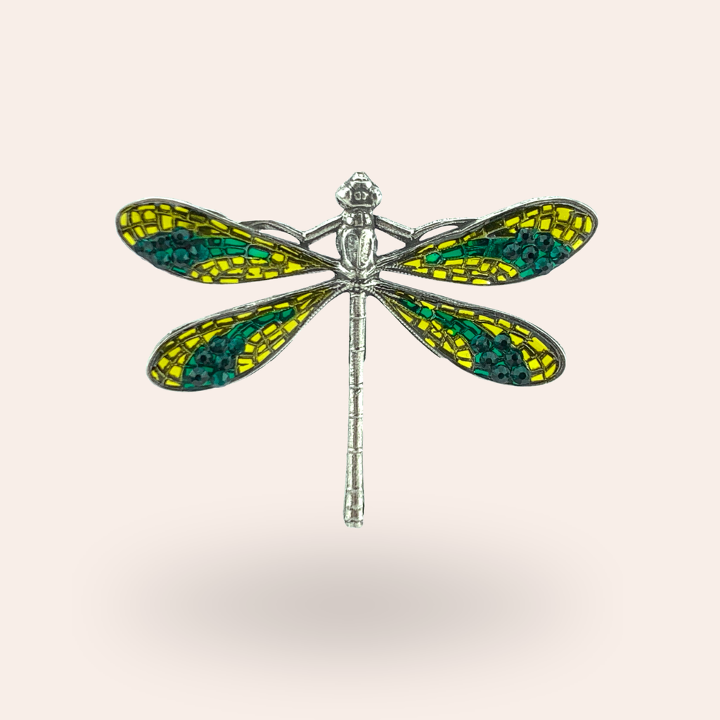Broche Libellule vitrail