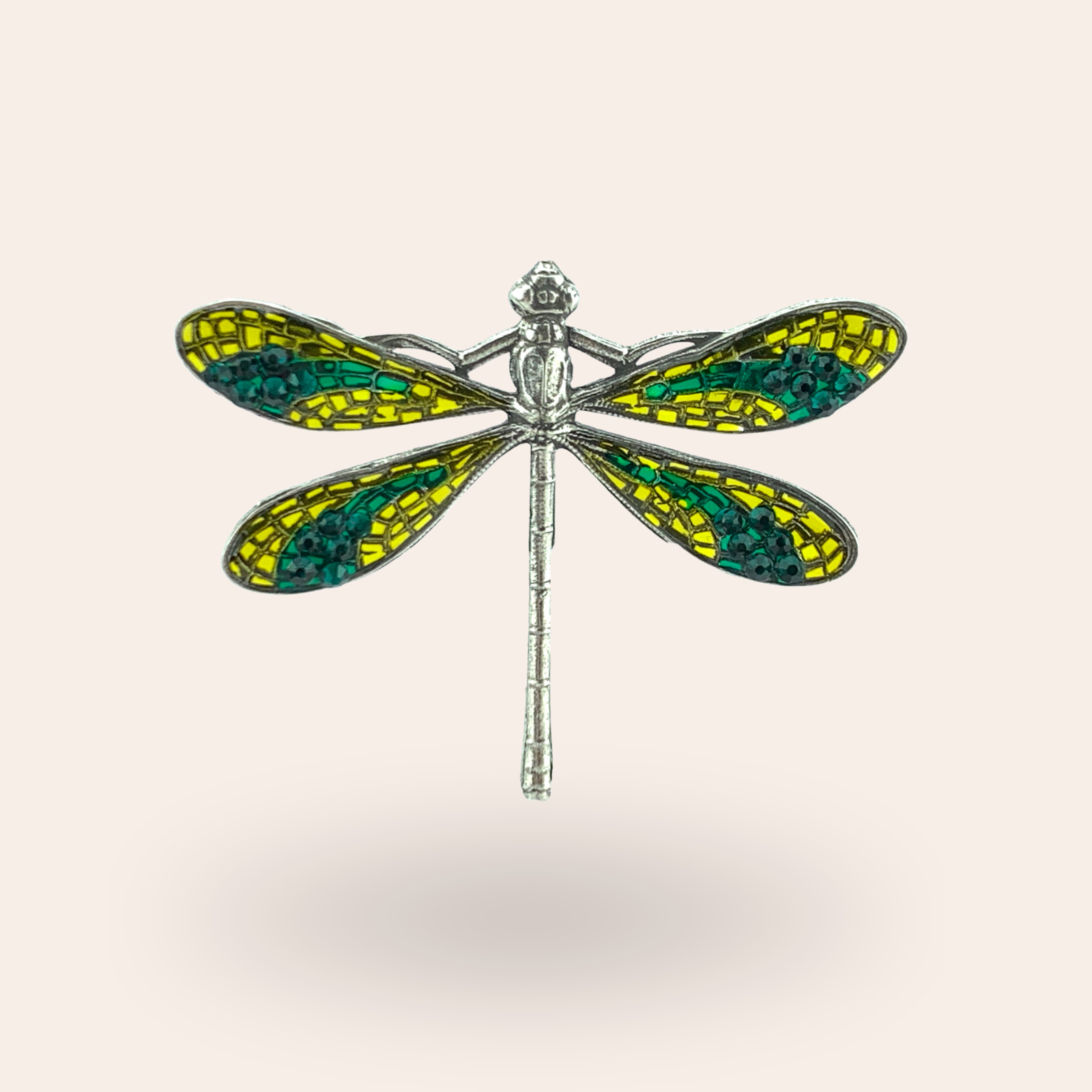 Broche Libellule vitrail