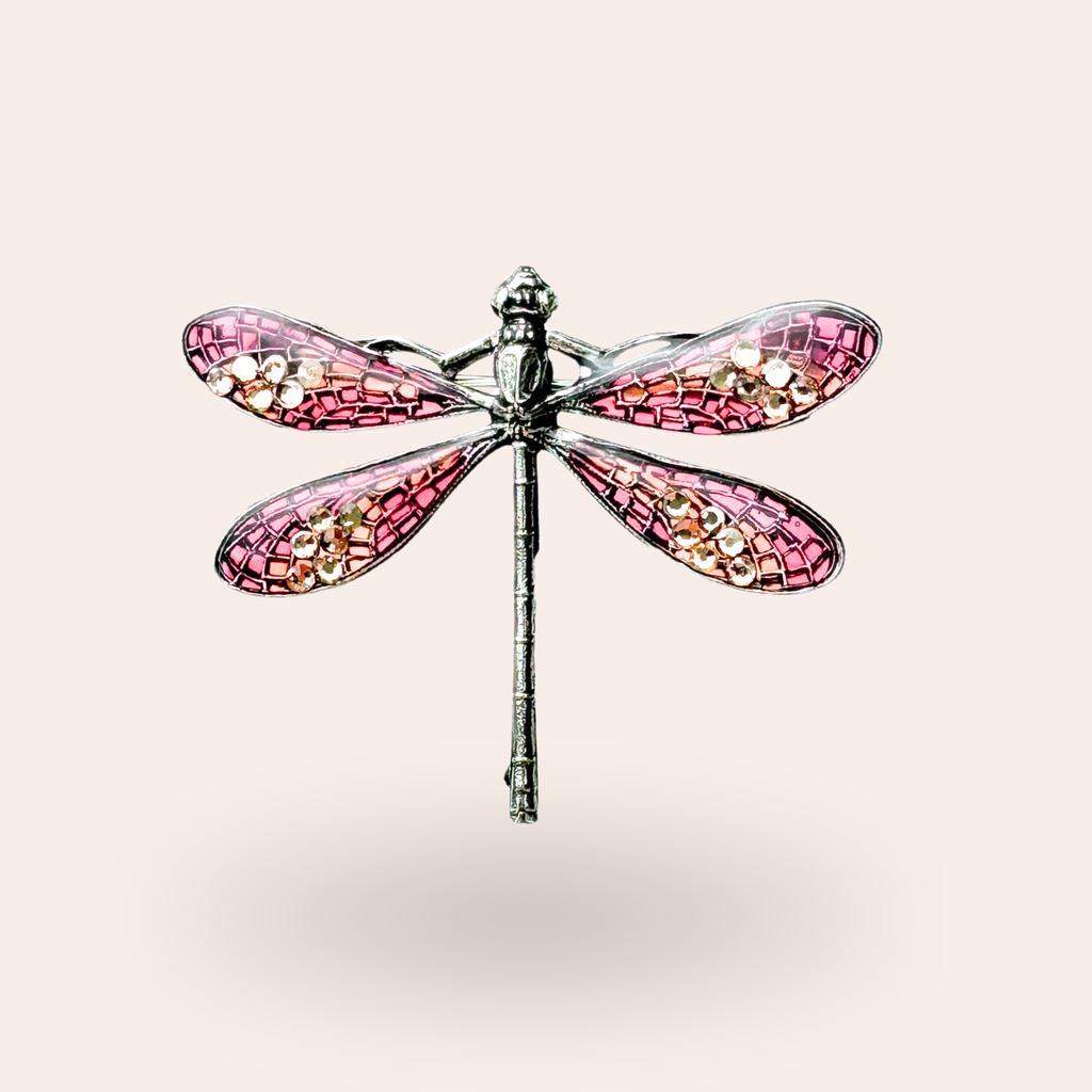 Broche Libellule vitrail