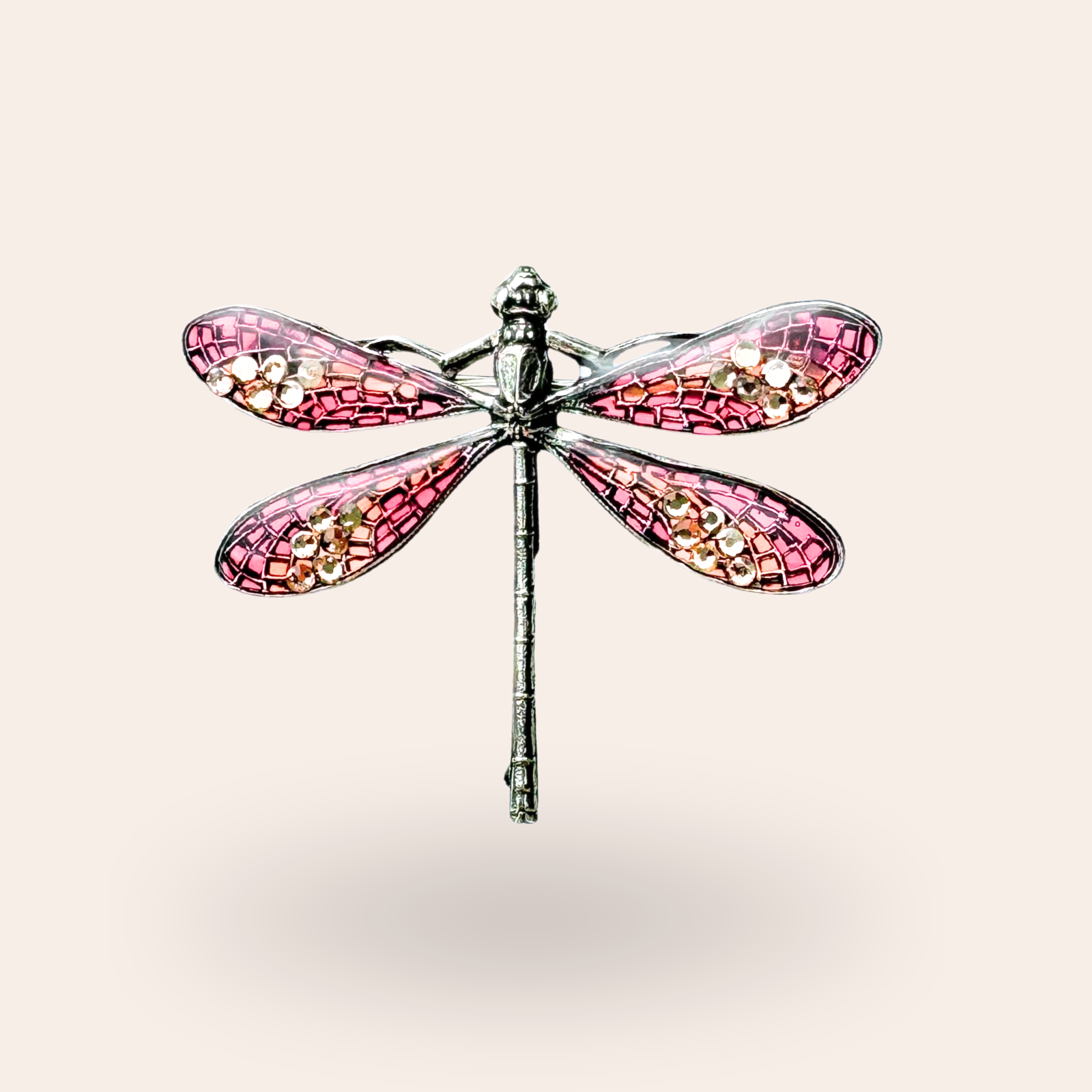 Broche Libellule vitrail