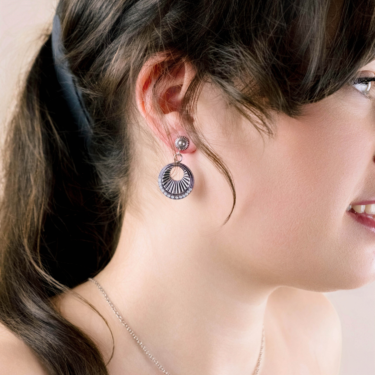 Boucles d'oreilles Lumin argentées