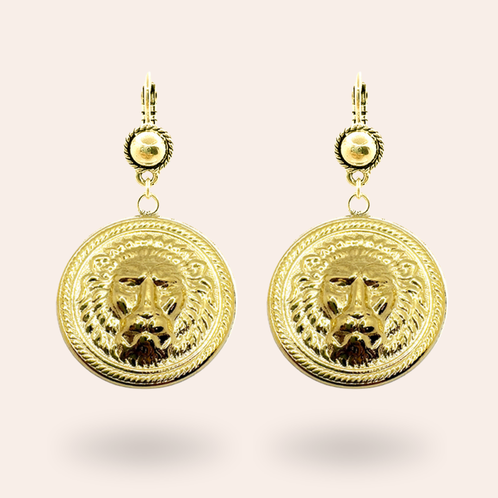 Boucles d'oreilles Lion Dorées