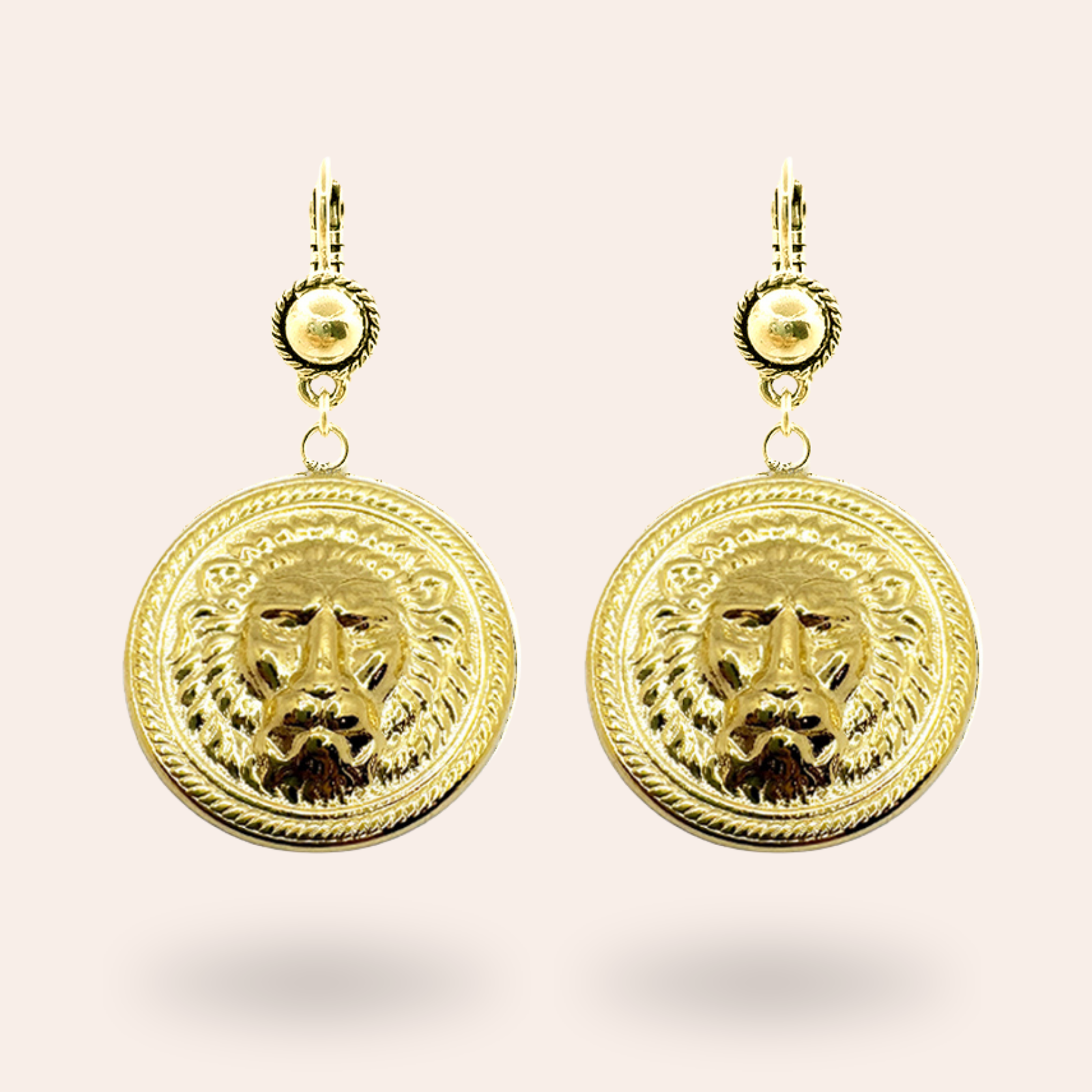Boucles d'oreilles Lion Dorées