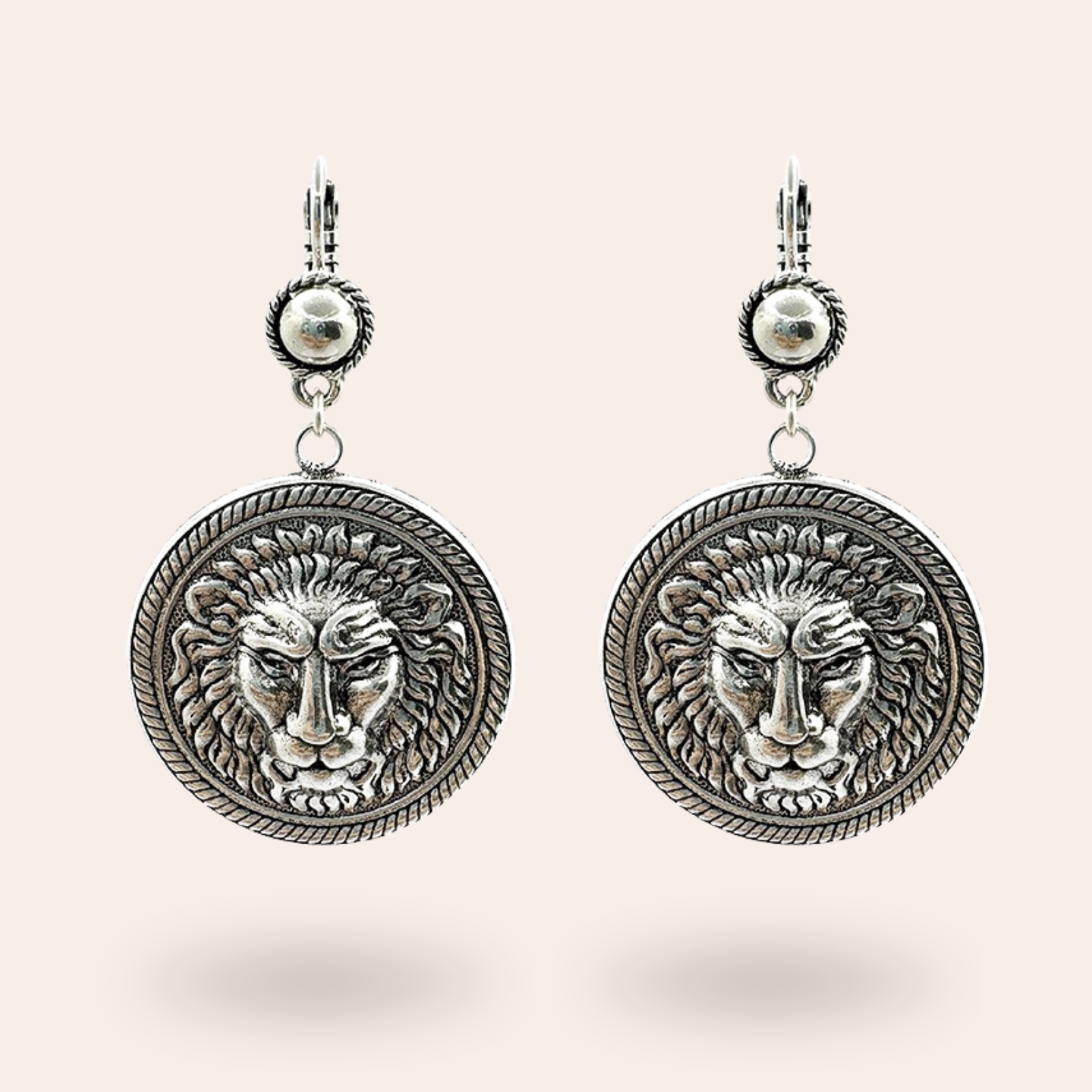 Boucles d'oreilles Lion Argentées