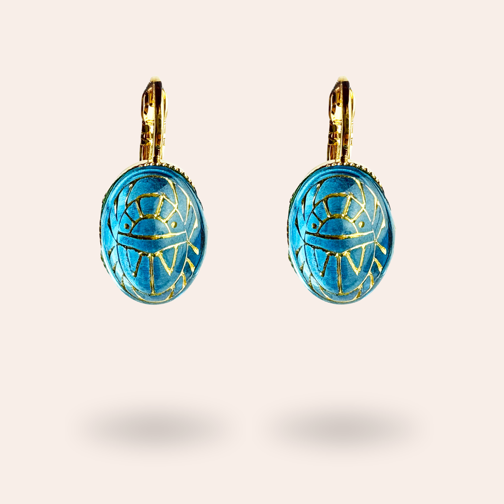 Boucles d'oreilles Scarabeidae Dorées