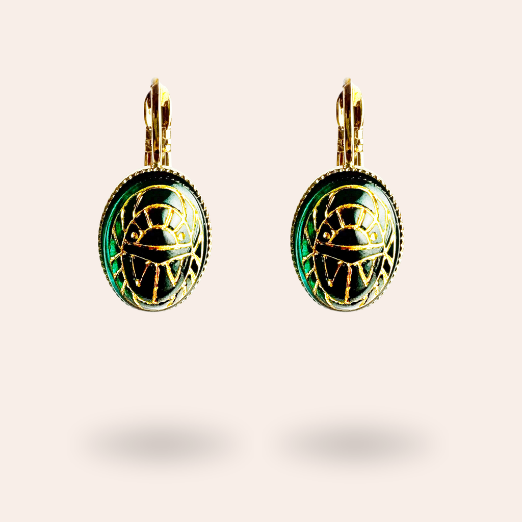 Boucles d'oreilles Scarabeidae Dorées