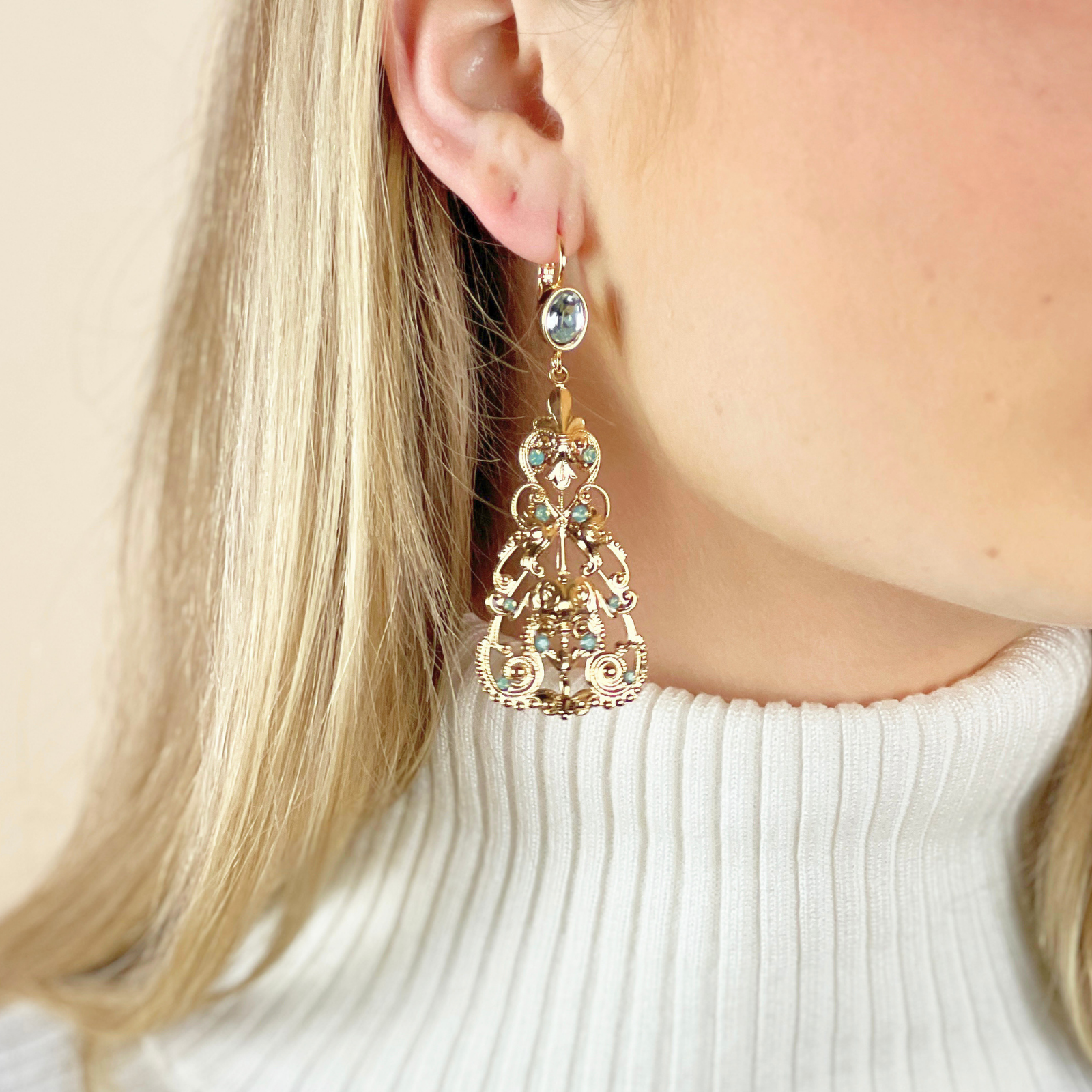 Boucles d'oreilles Reina Dorées