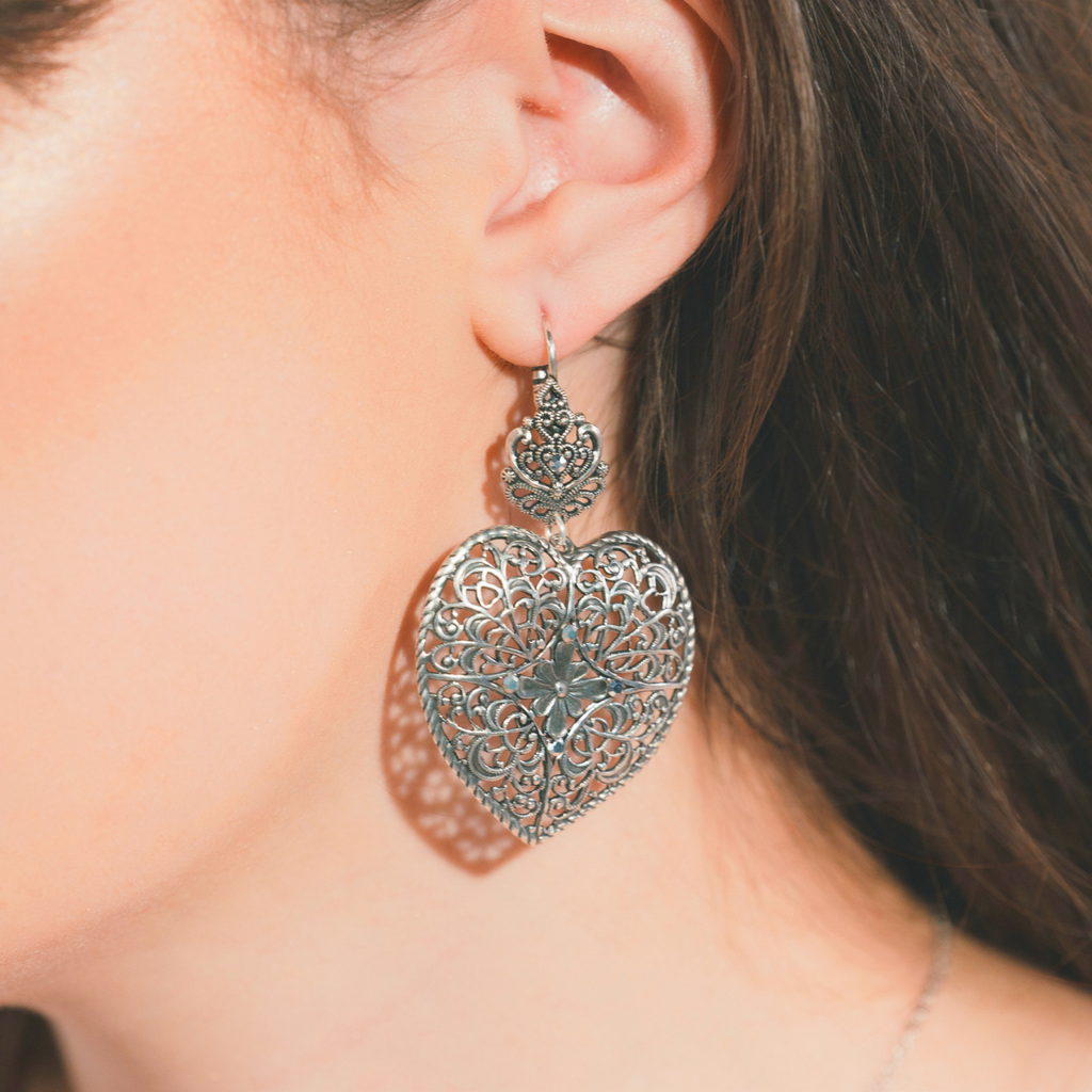 Boucles d'oreilles Love Love Argentées