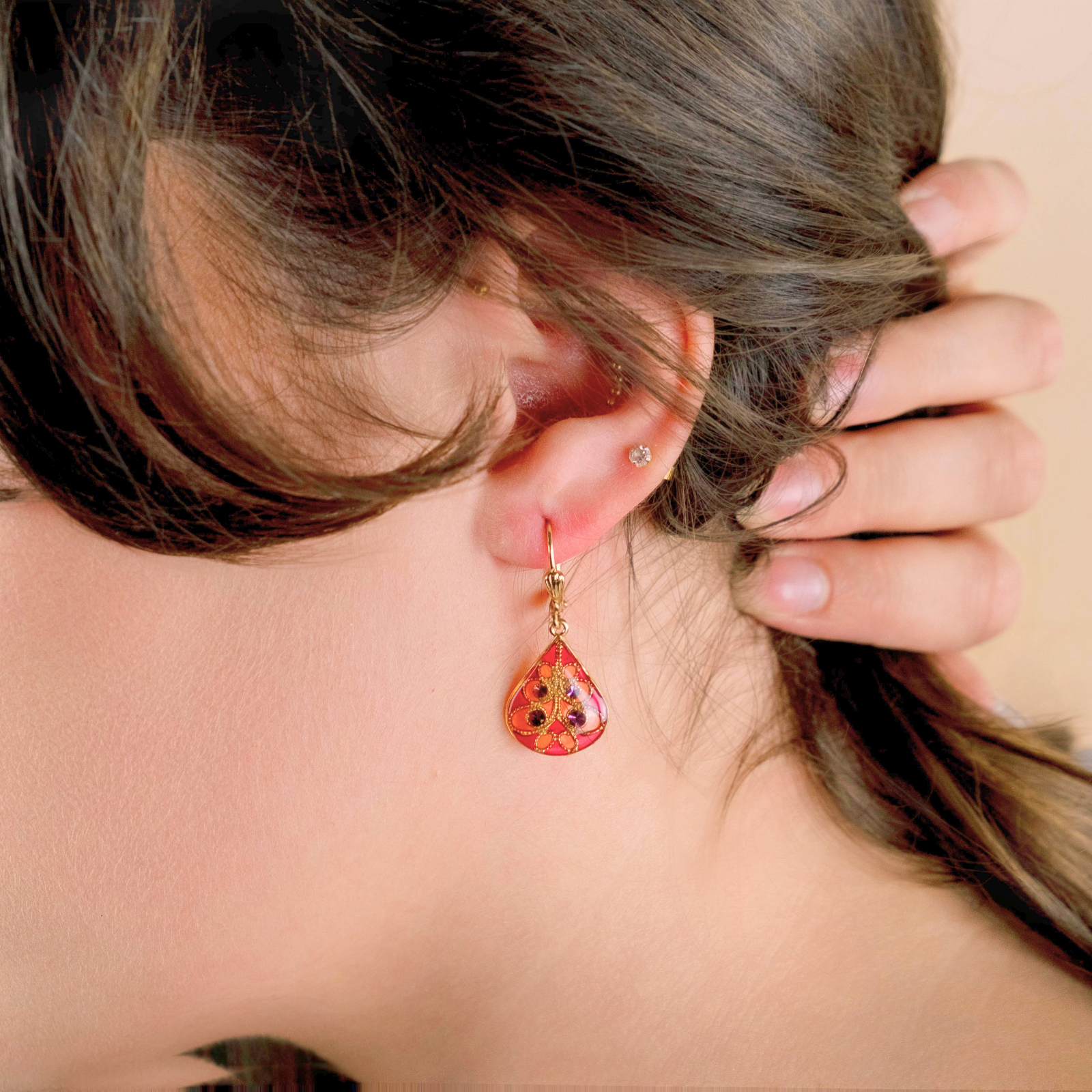 Boucles d'oreilles Entrelacs dorées