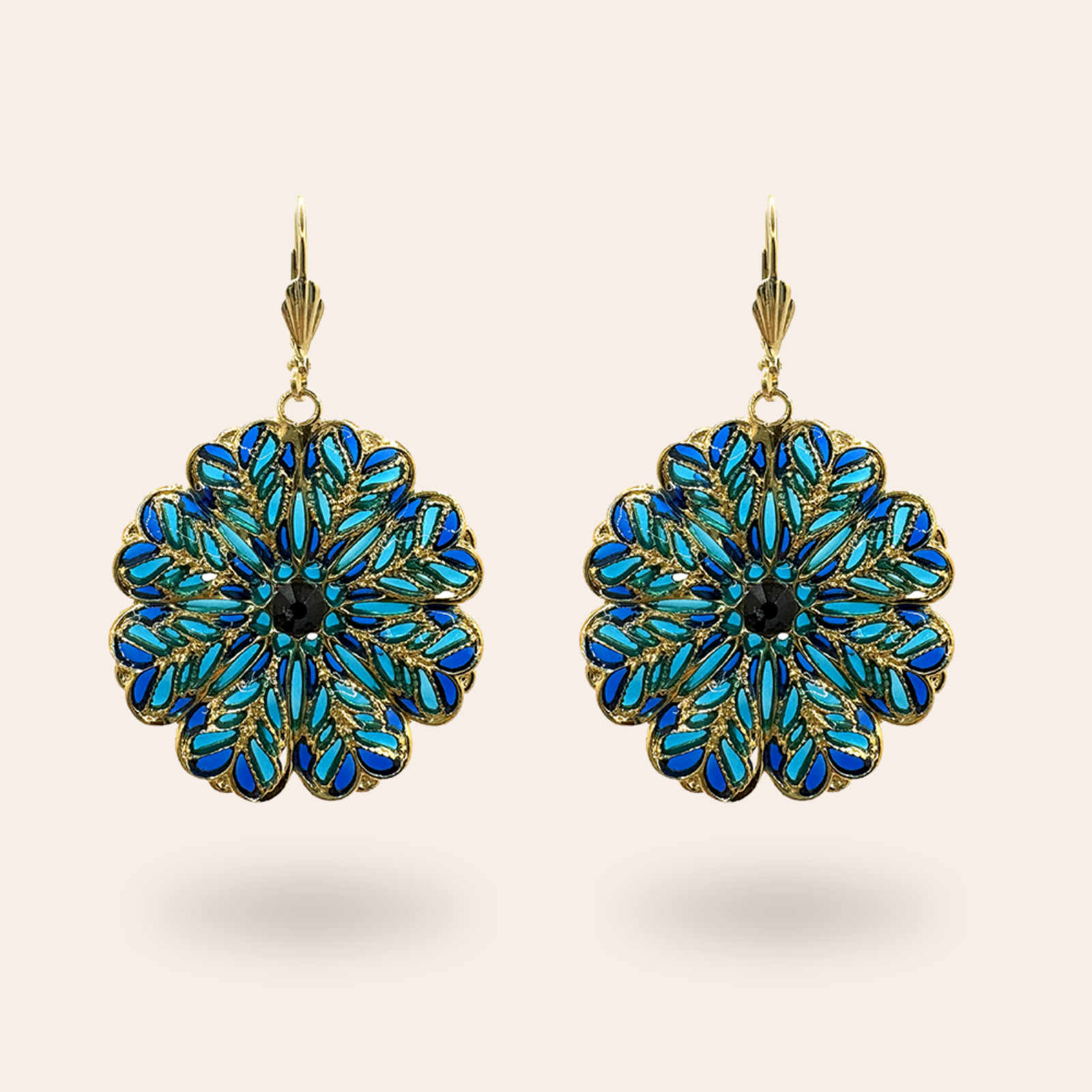 Boucles d'oreilles Florale dorées
