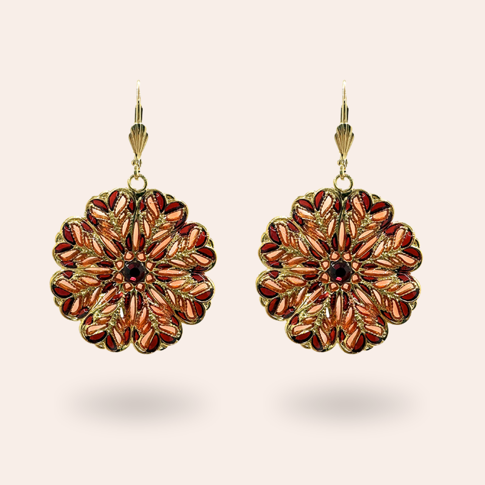 Boucles d'oreilles Florale dorées