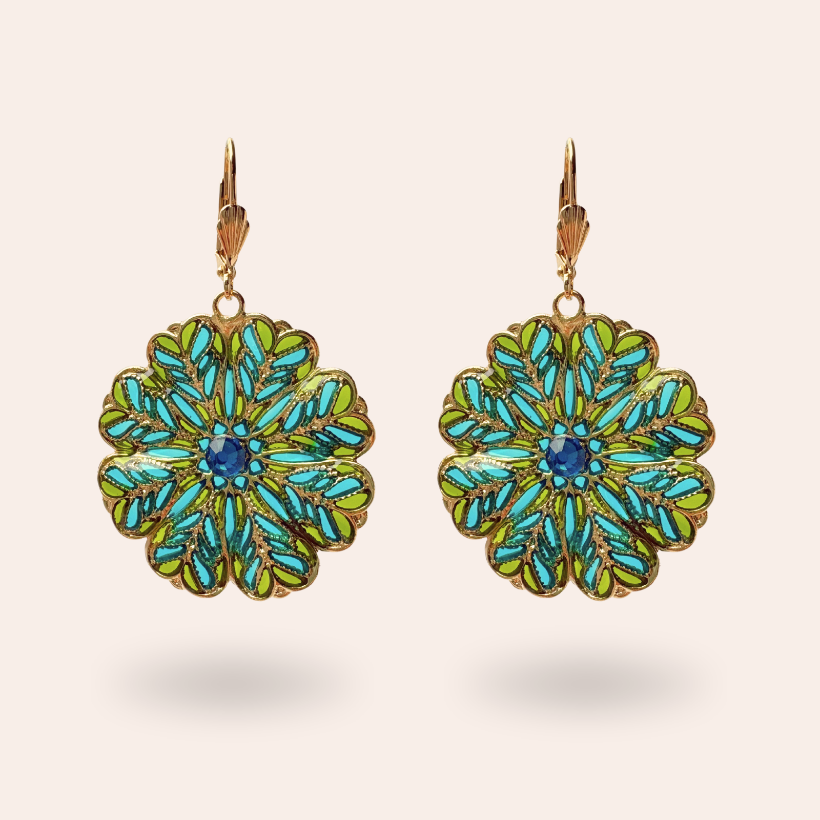 Boucles d'oreilles Florale dorées