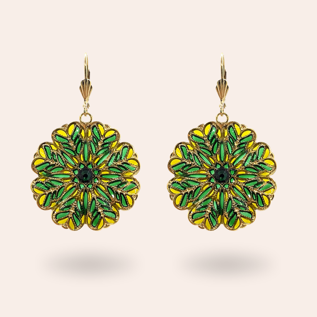 Boucles d'oreilles Florale dorées