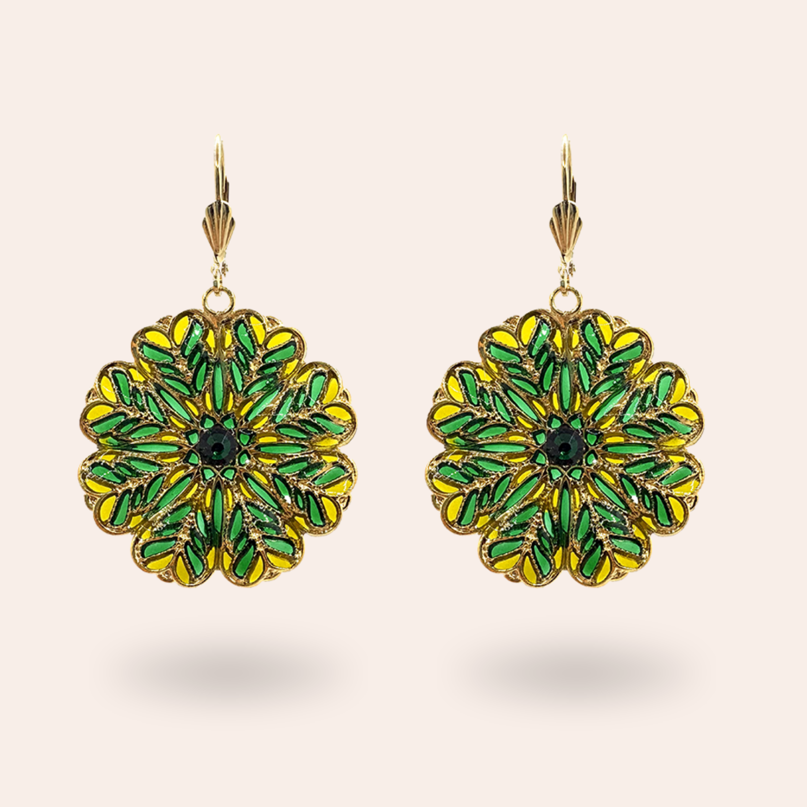 Boucles d'oreilles Florale dorées
