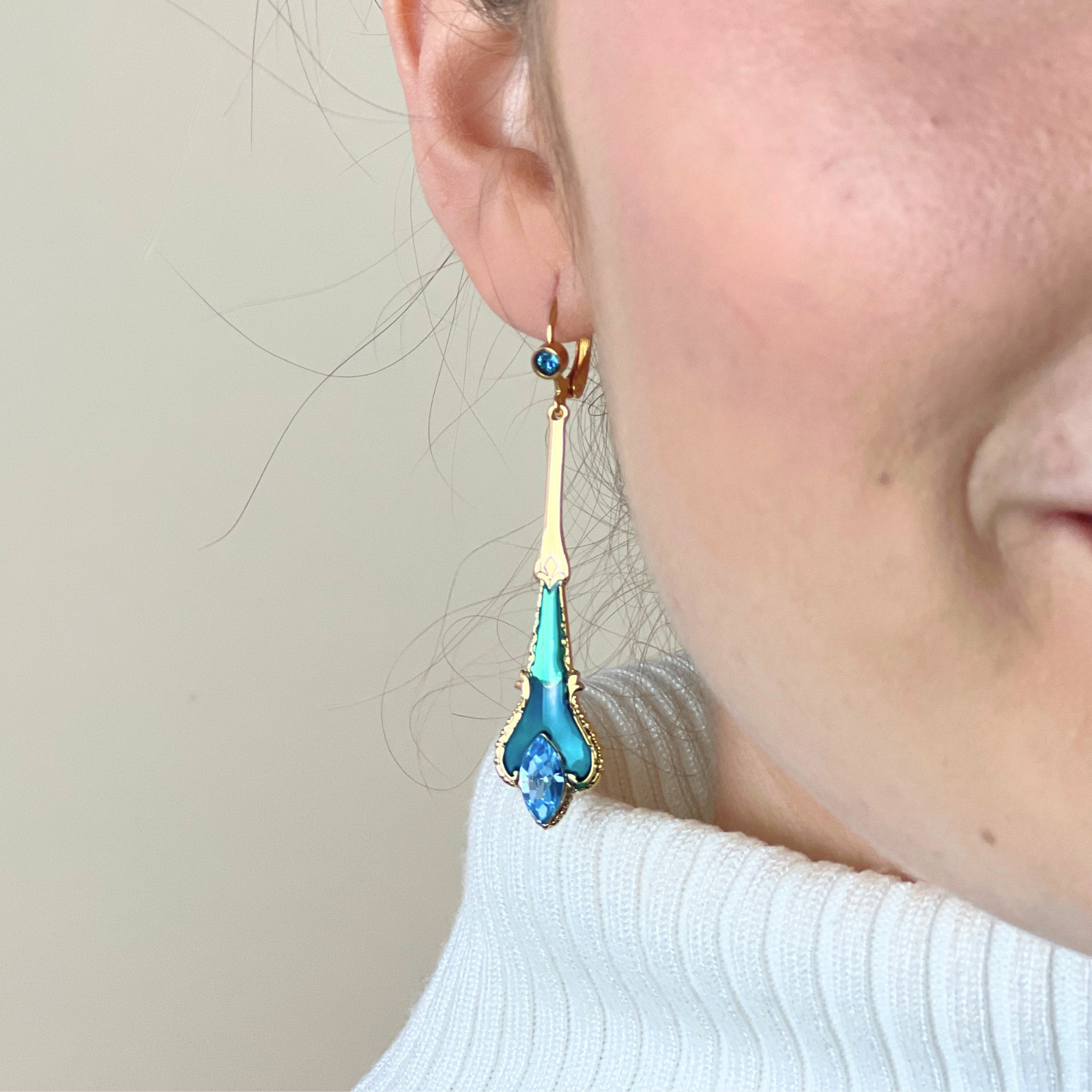 Boucles d'oreilles Chatelaine dorées
