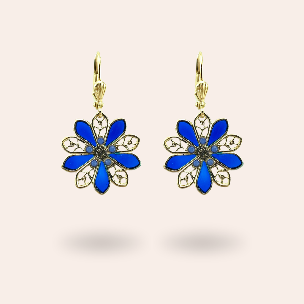 Boucles d'oreilles Dahlia dorées
