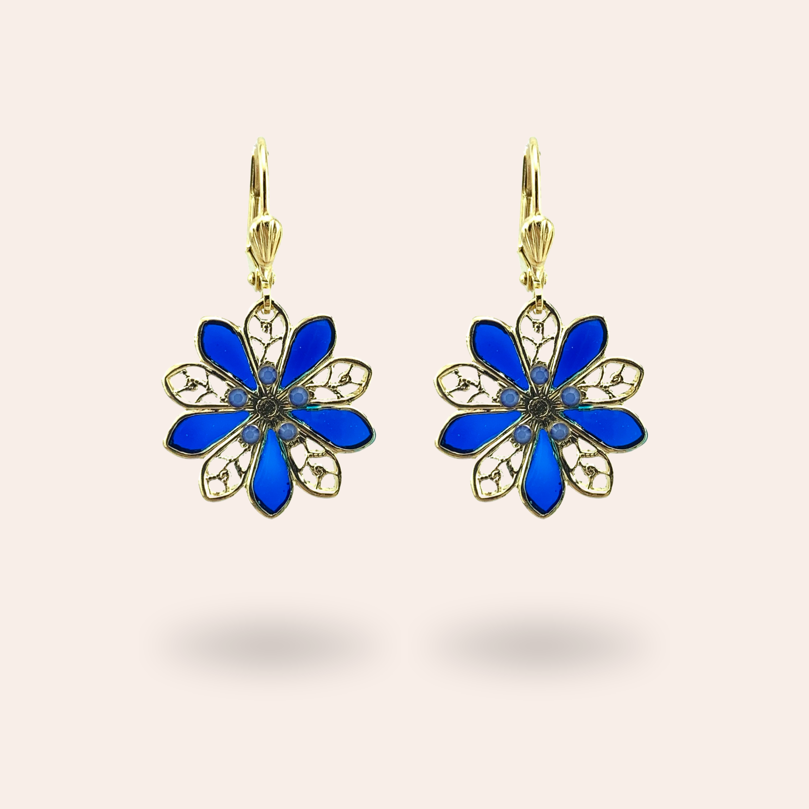 Boucles d'oreilles Dahlia dorées