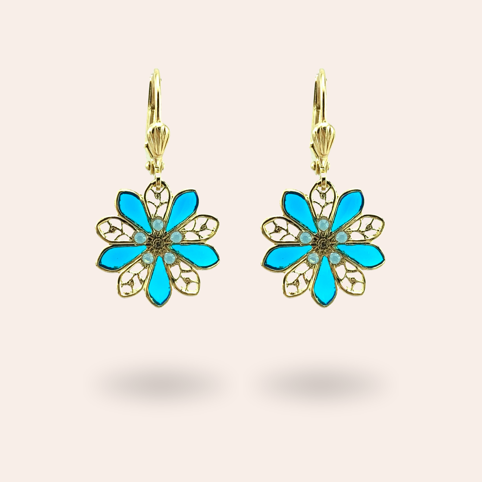 Boucles d'oreilles Dahlia dorées