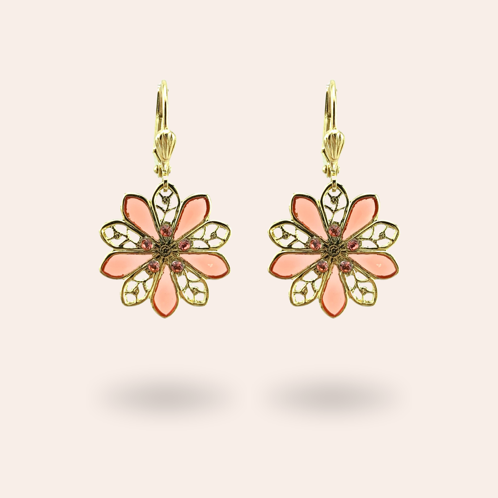 Boucles d'oreilles Dahlia dorées