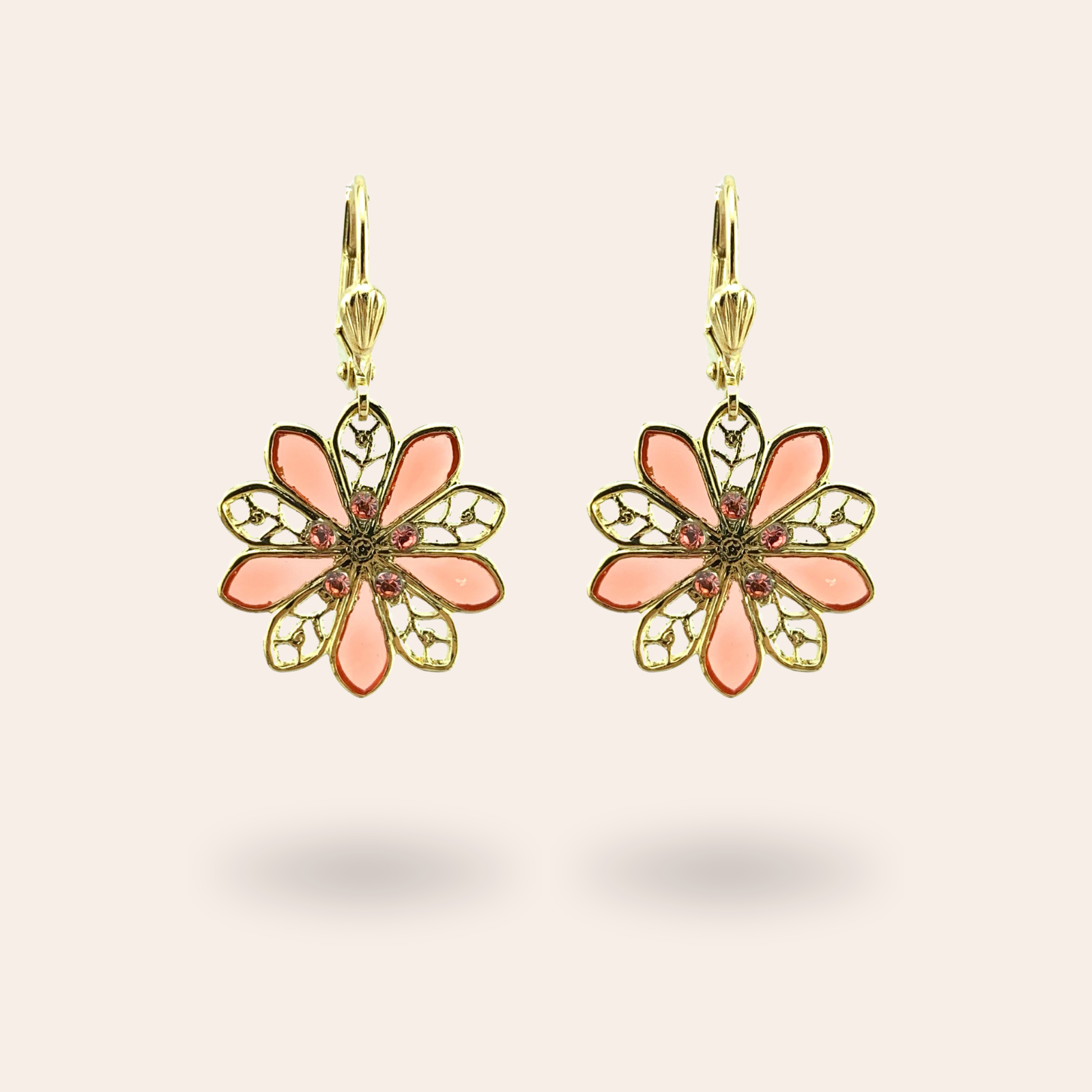 Boucles d'oreilles Dahlia dorées