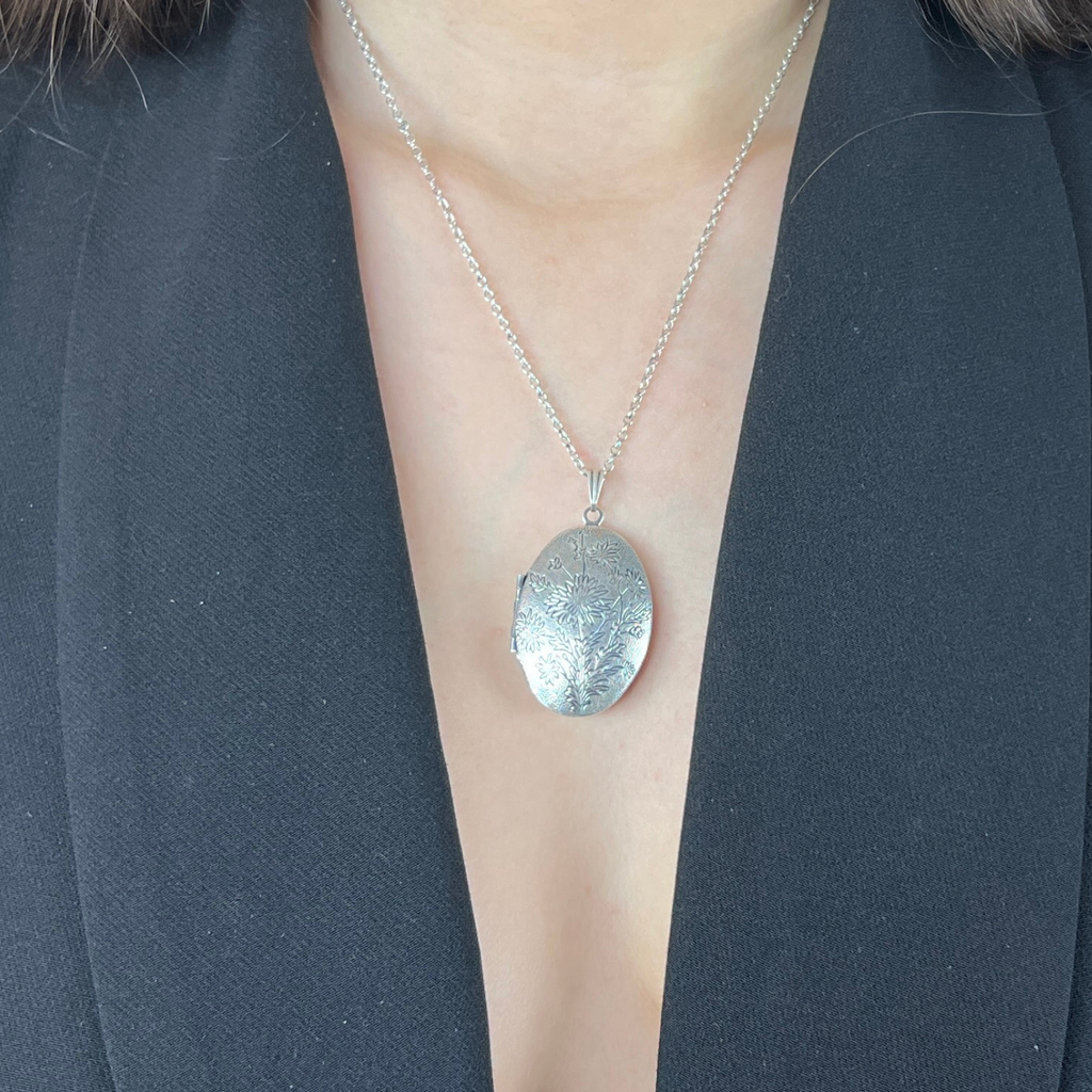 Collier Locket arabesque Argenté