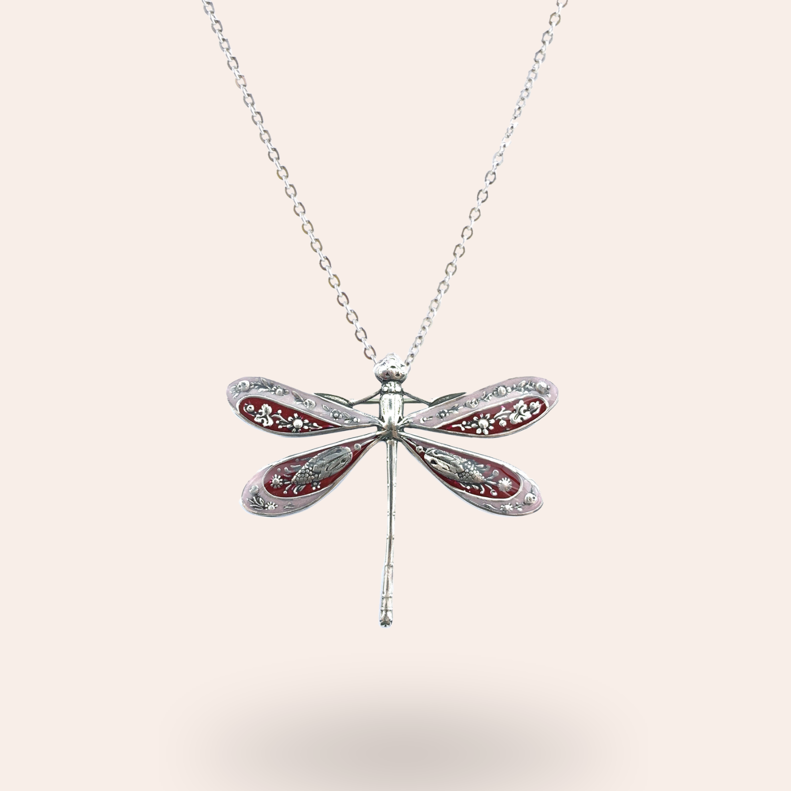 Collier Libellule gravée