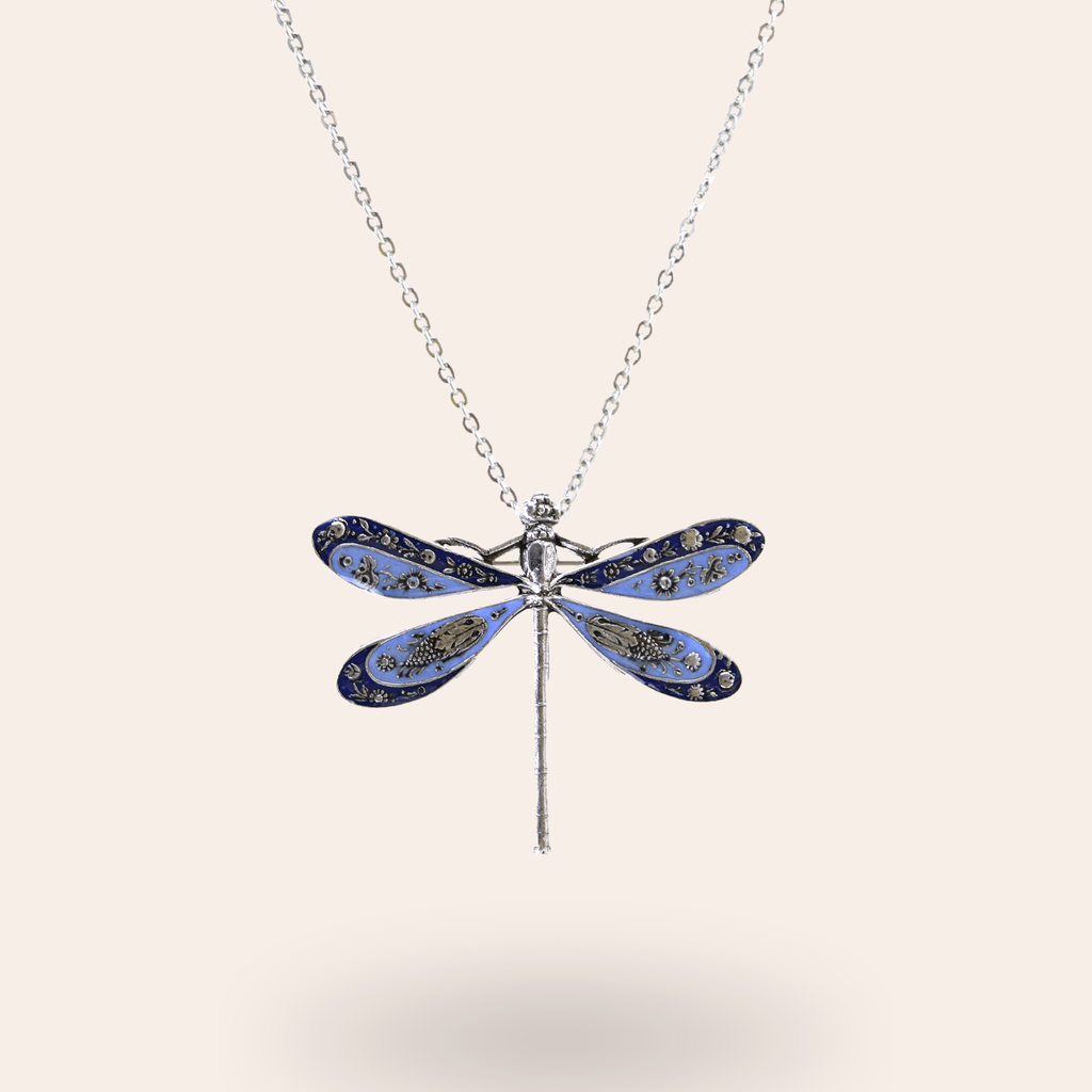 Collier Libellule gravée