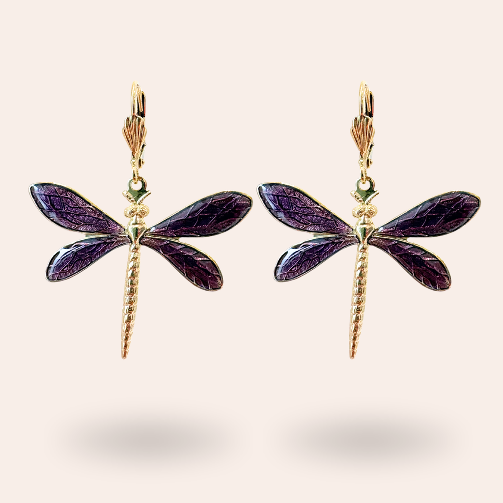 Boucles d'oreilles Libellules dorées