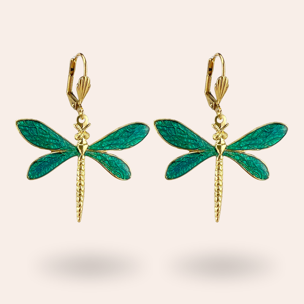 Boucles d'oreilles Libellules dorées