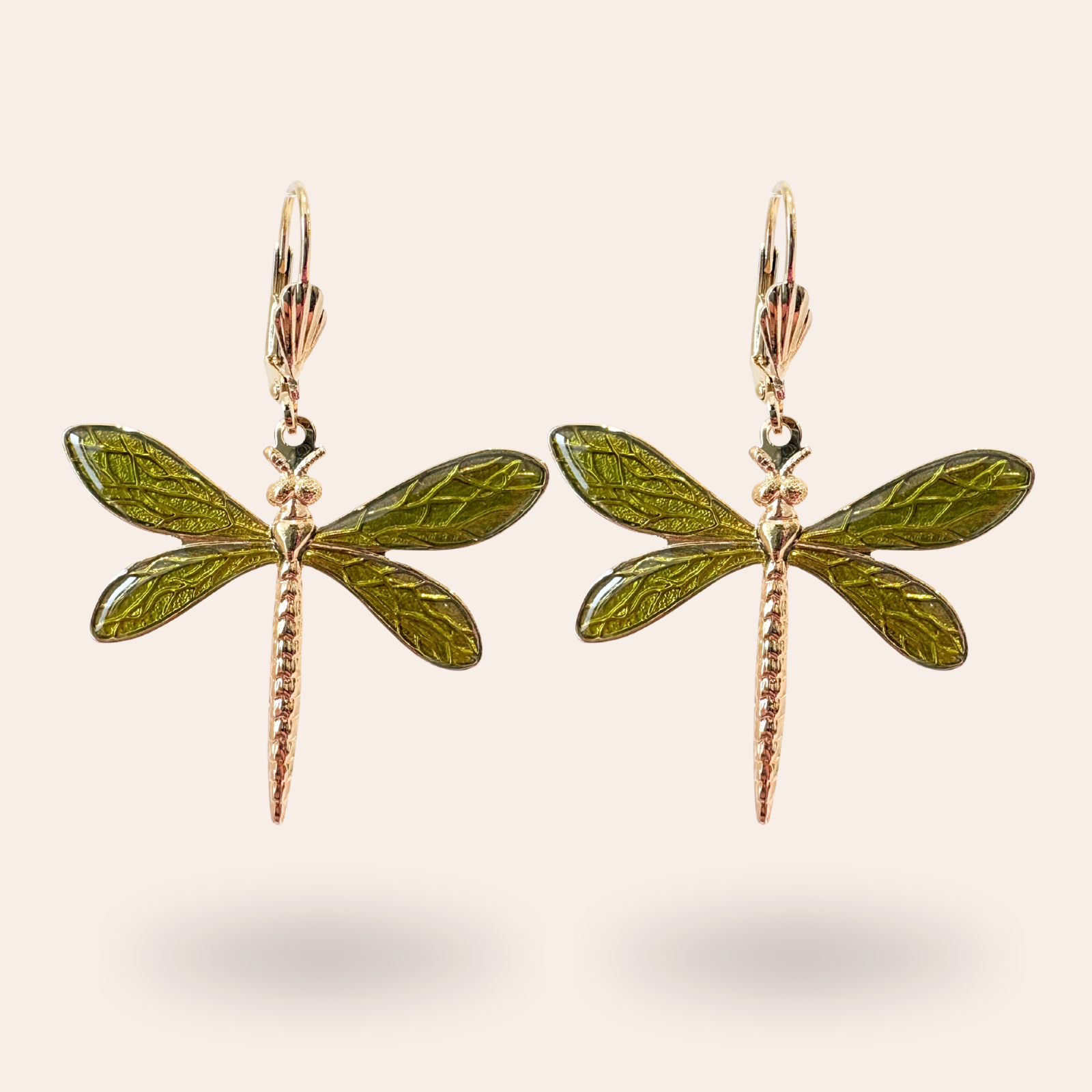 Boucles d'oreilles Libellules dorées