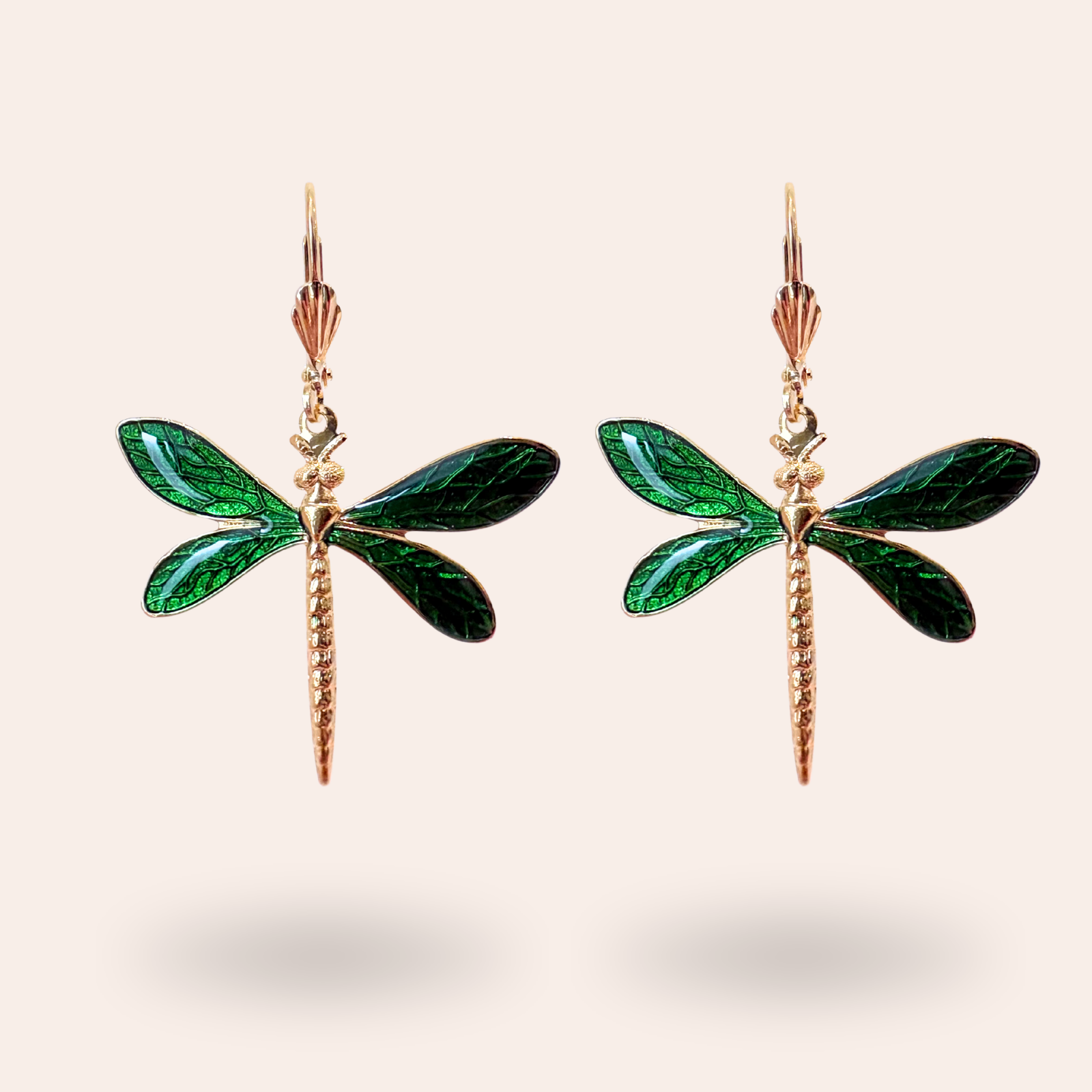 Boucles d'oreilles Libellules dorées