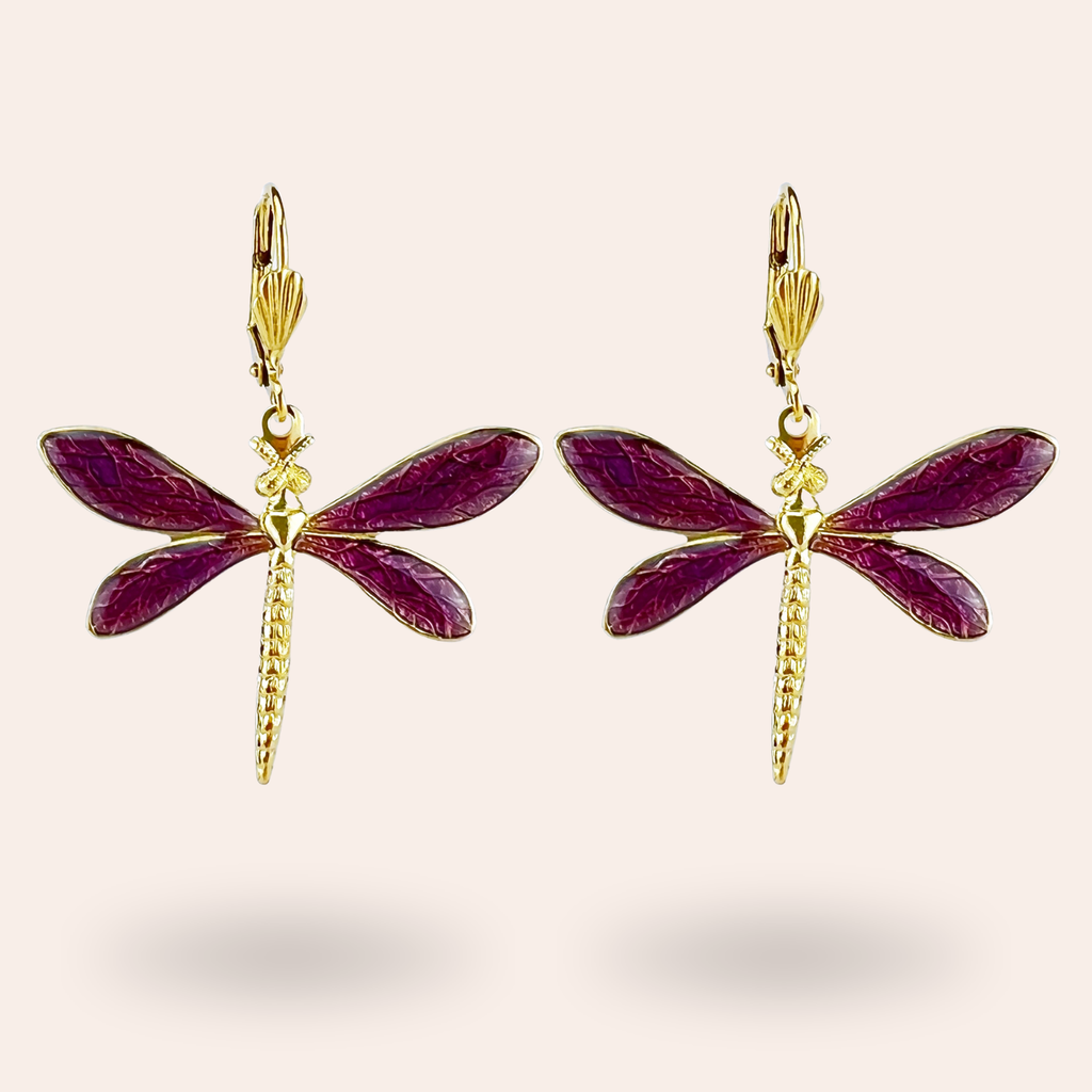 Boucles d'oreilles Libellules dorées