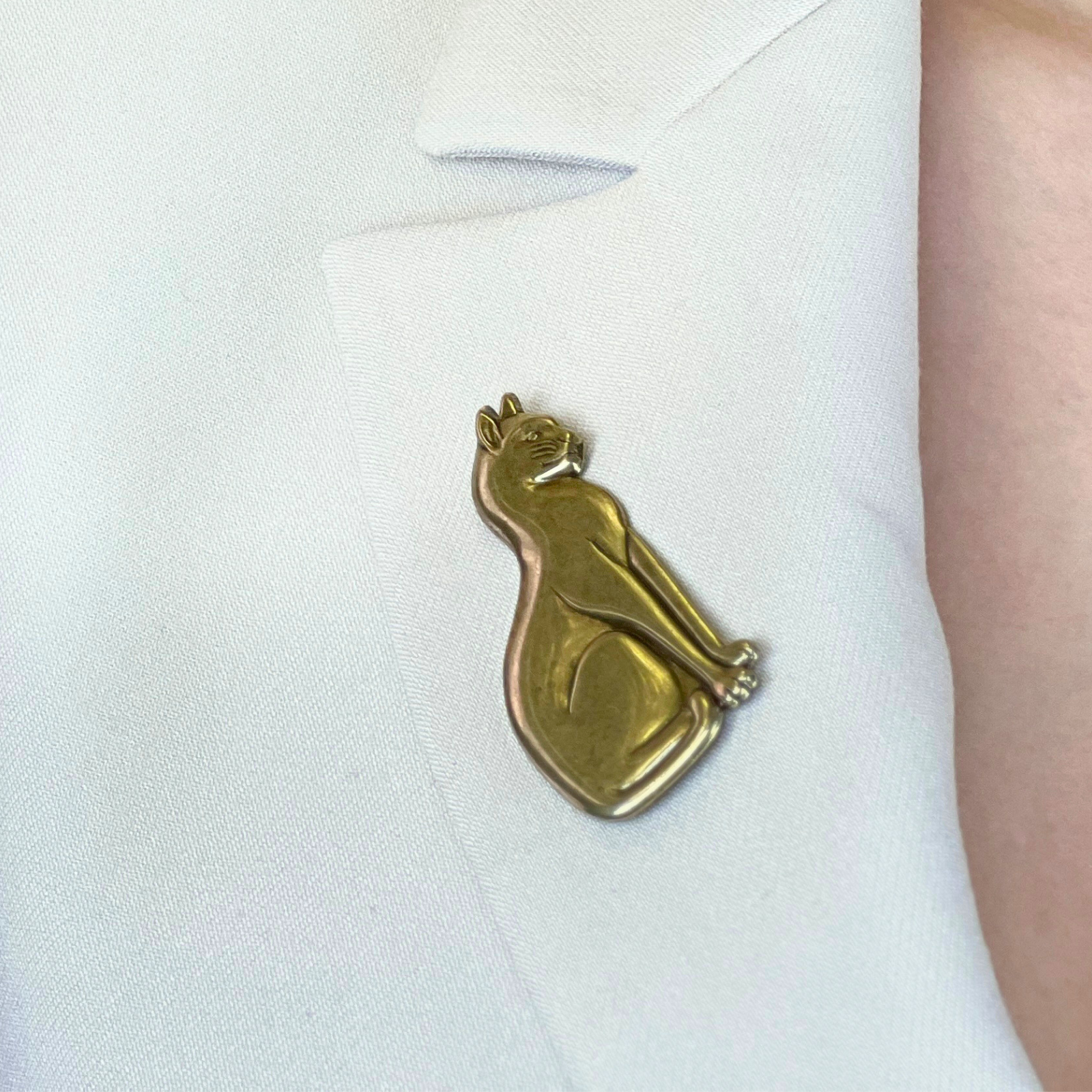 Broche Matou Laiton