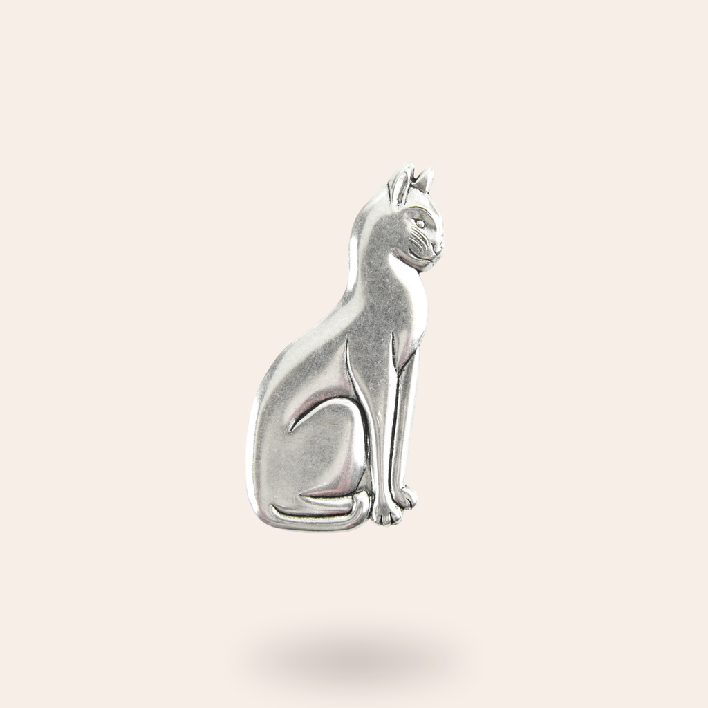 Broche Matou argentée