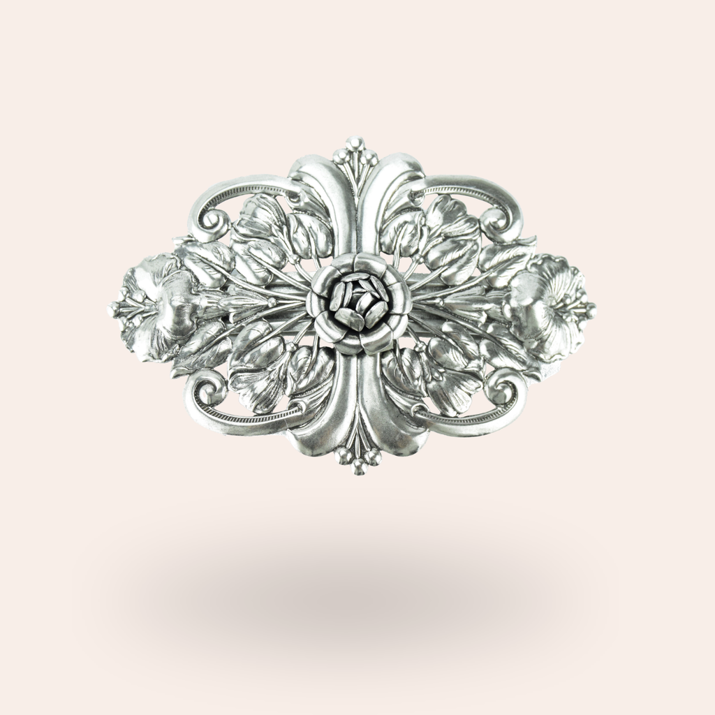 Barrette Bouquet Argentée